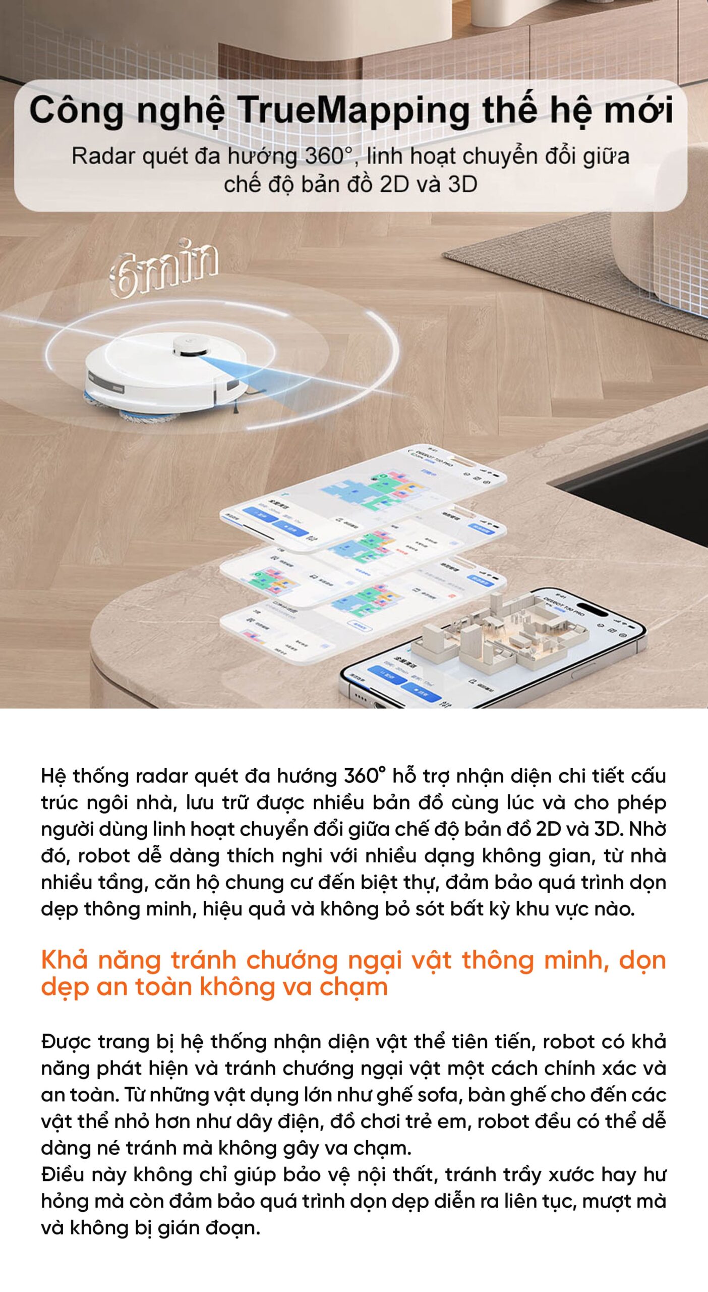 Robot hút bụi lau nhà Ecovacs Deebot T30e Pro Omni – Bản Quốc Tế