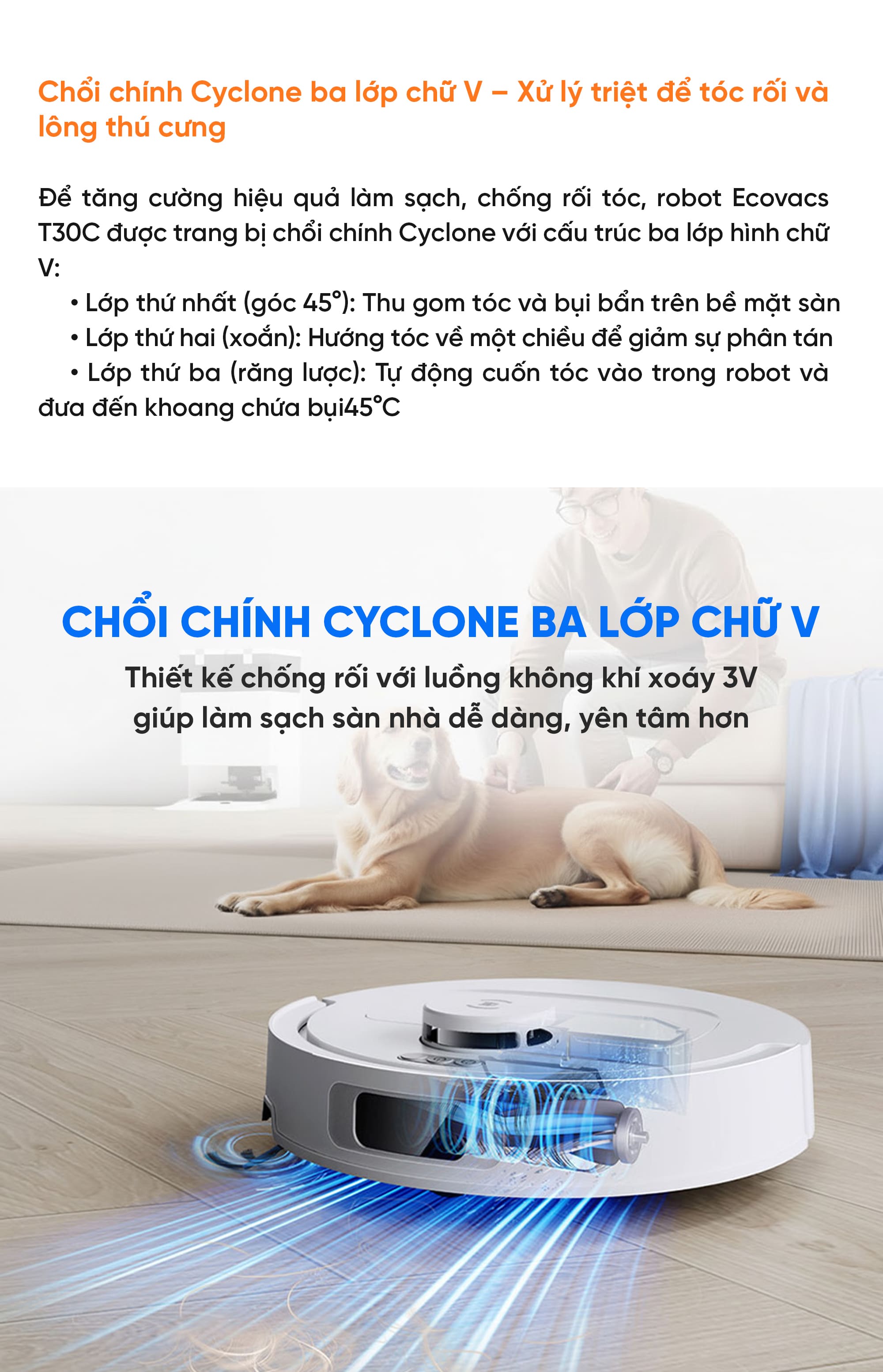 Robot hút bụi lau nhà Ecovacs Deebot T30C 2026