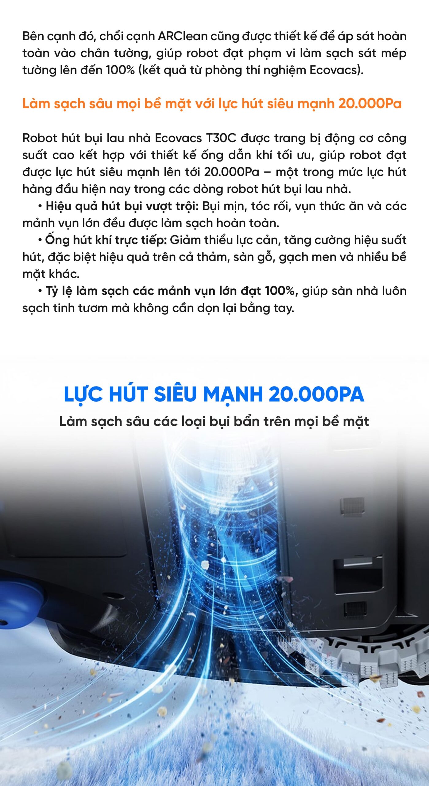 Robot hút bụi lau nhà Ecovacs Deebot T30C 2026