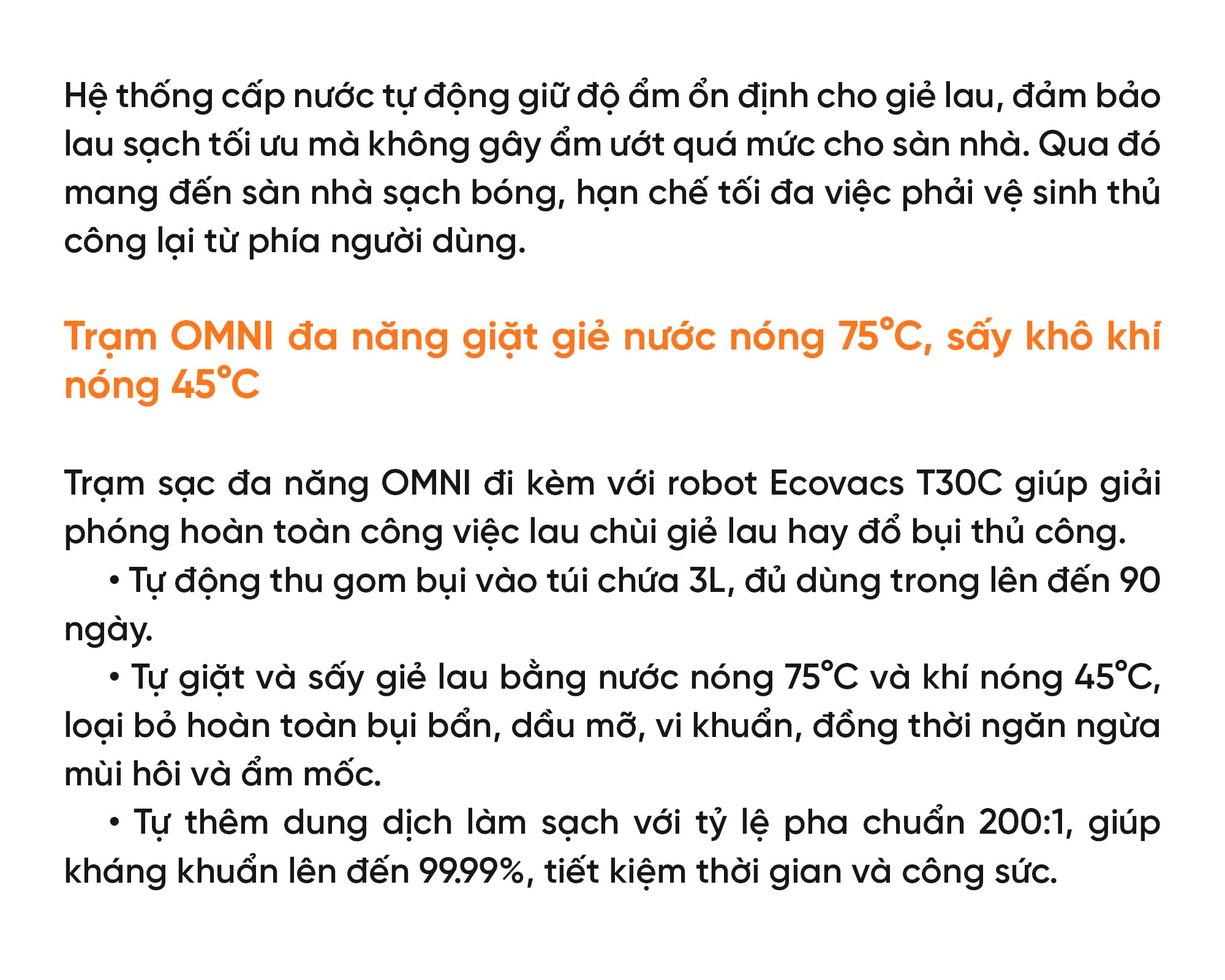 Robot hút bụi lau nhà Ecovacs Deebot T30C 2026