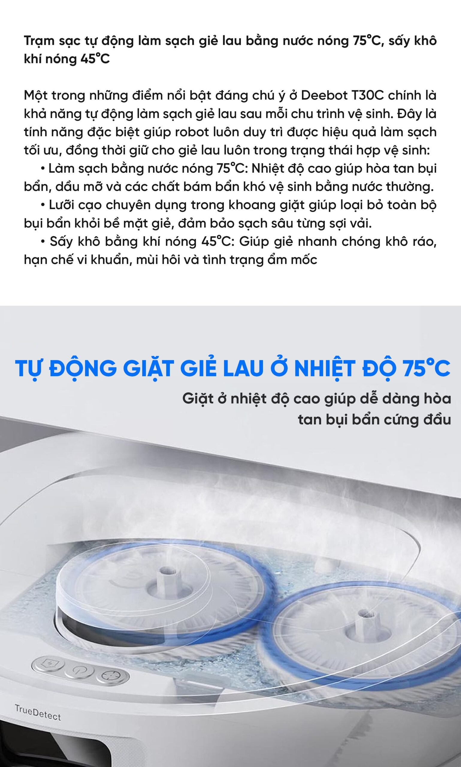 Robot hút bụi lau nhà Ecovacs Deebot T30C 2026