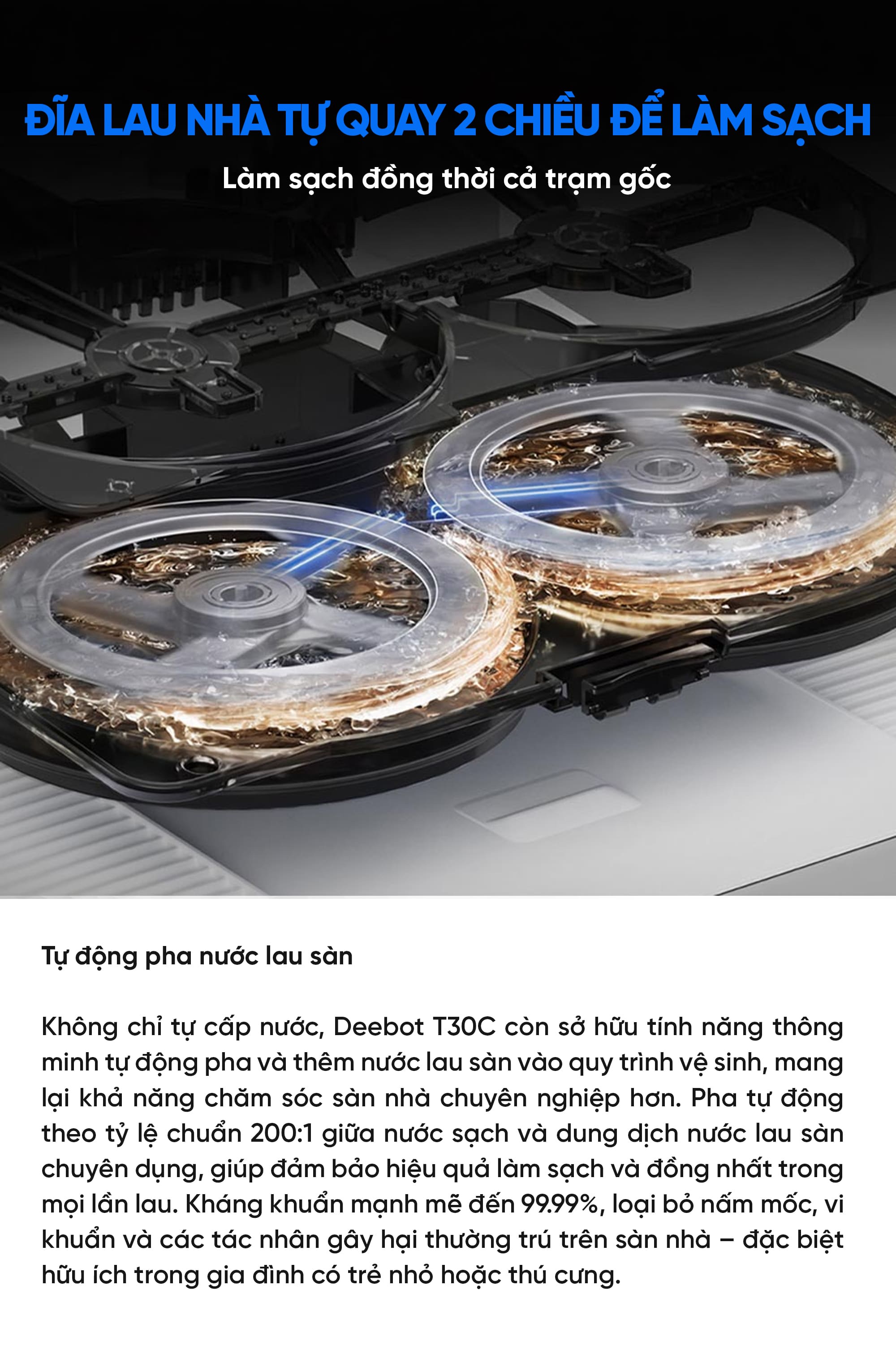Robot hút bụi lau nhà Ecovacs Deebot T30C 2026