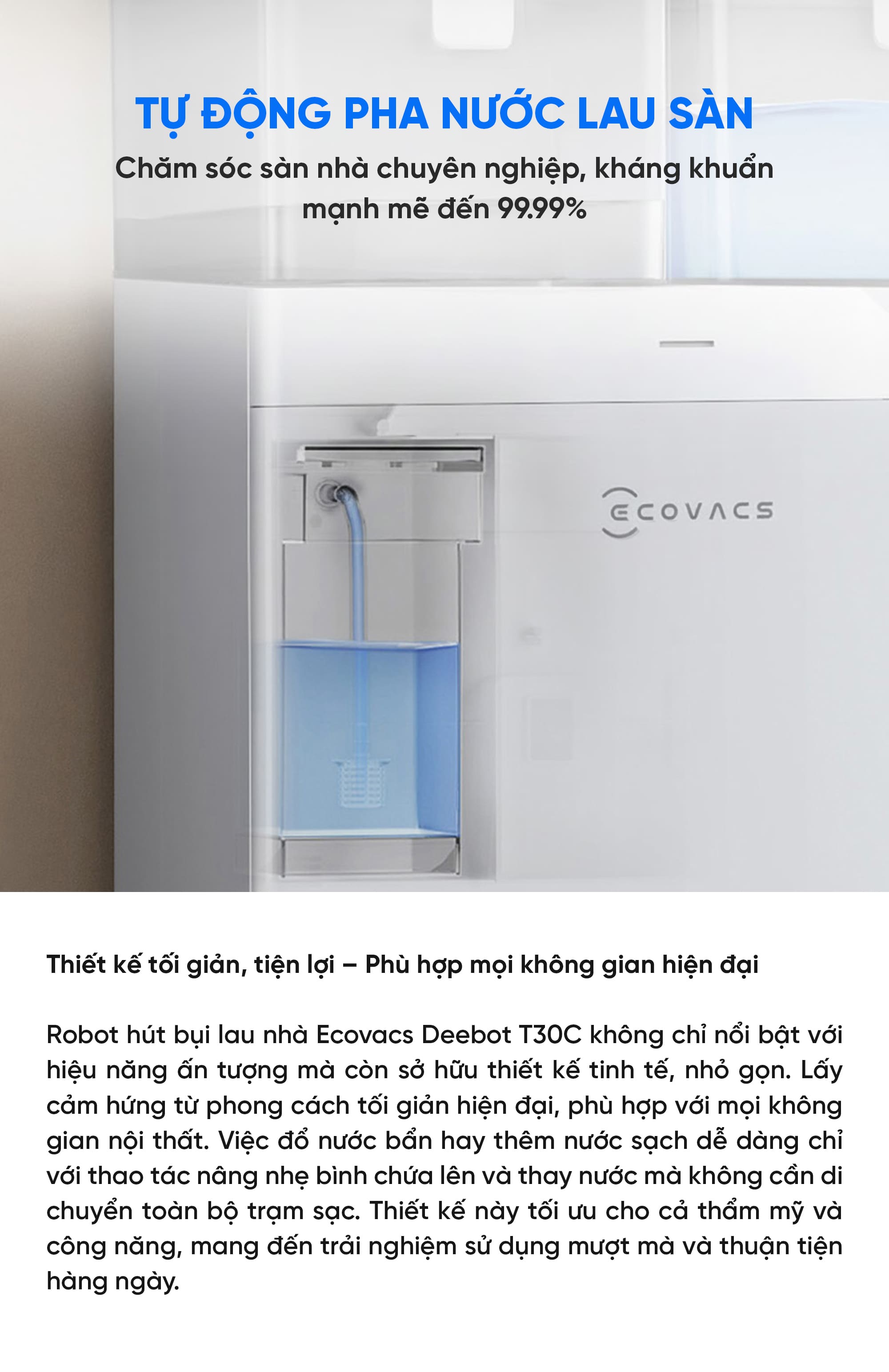 Robot hút bụi lau nhà Ecovacs Deebot T30C 2026
