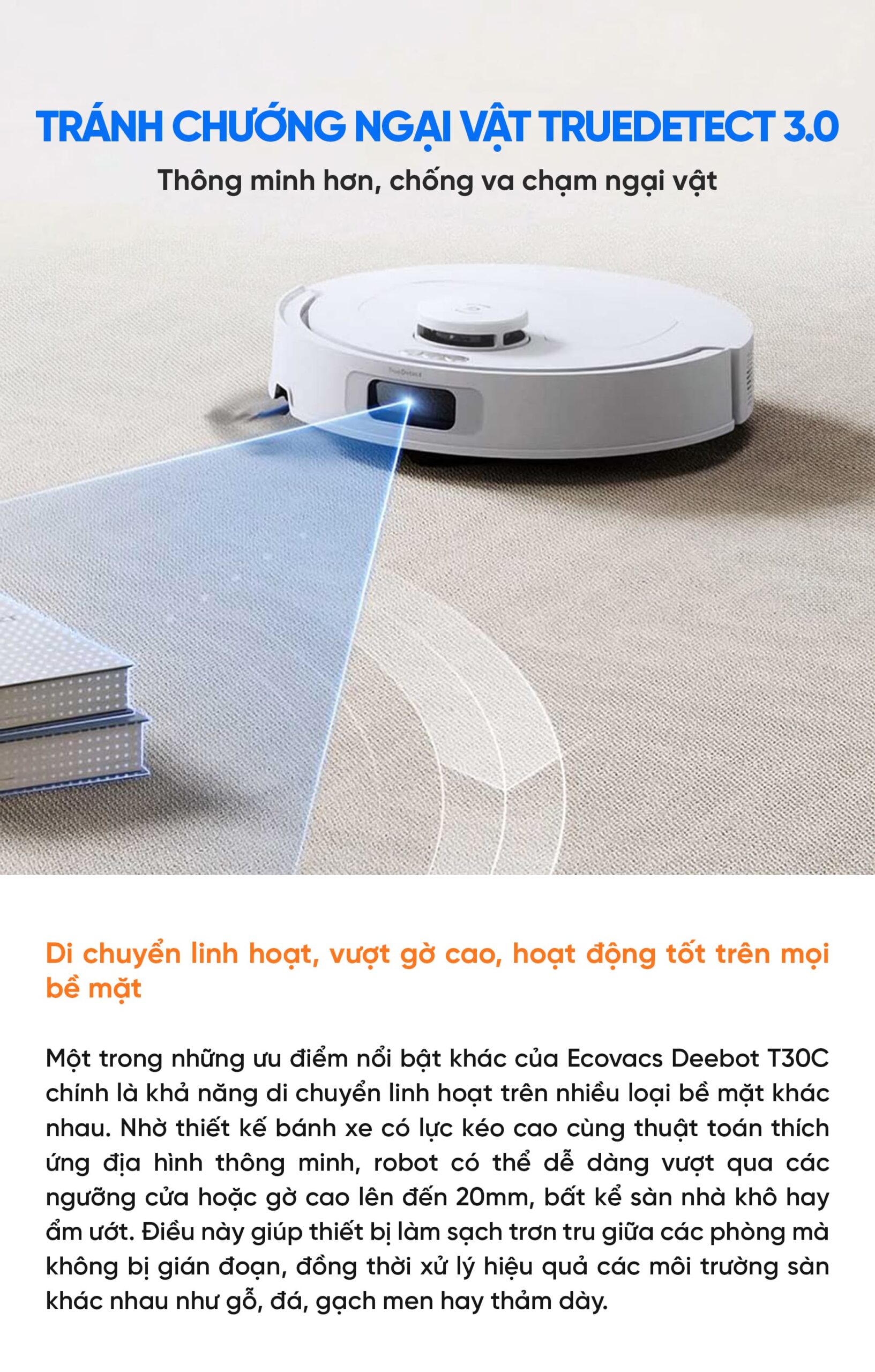 Robot hút bụi lau nhà Ecovacs Deebot T30C 2026