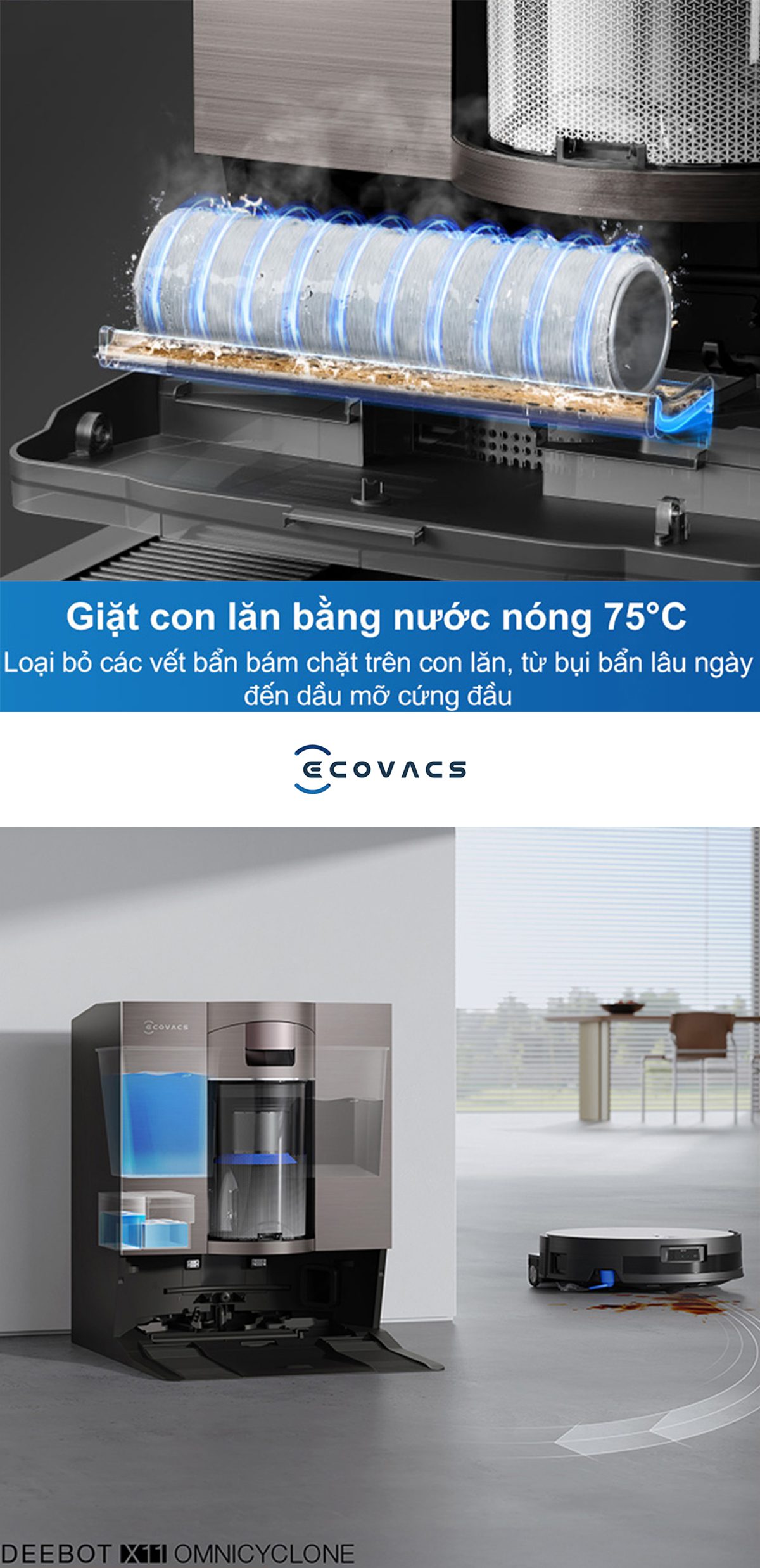 Ecovacs Deebot X11 OmniCyclone Robot hút bụi lau nhà – Bản Quốc Tế【Nhắn tin giảm giá thêm】