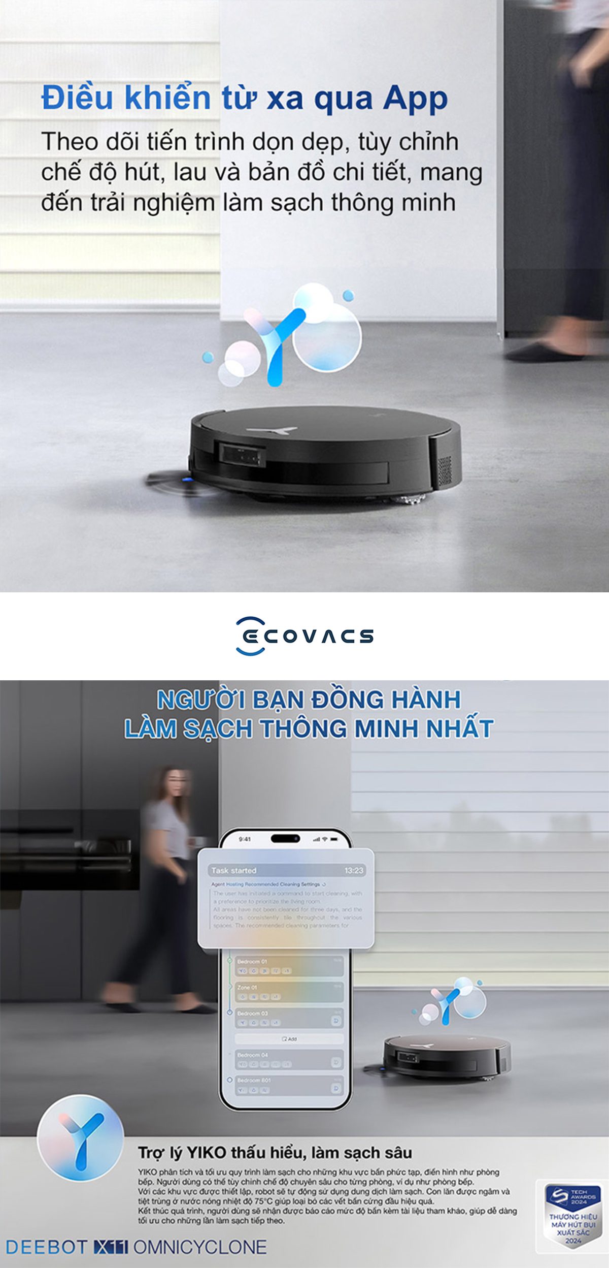 Ecovacs Deebot X11 OmniCyclone Robot hút bụi lau nhà – Bản Quốc Tế【Nhắn tin giảm giá thêm】