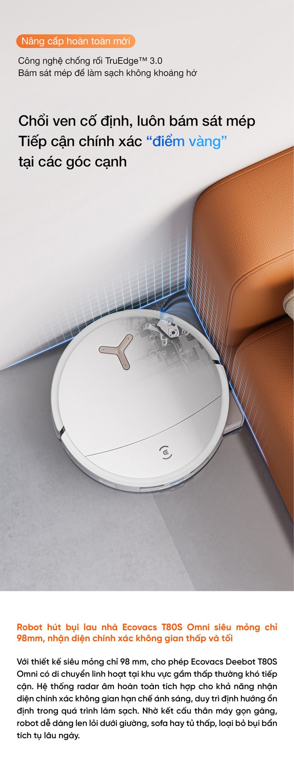 Robot hút bụi lau nhà Ecovacs Deebot T80S Omni Bản Quốc Tế