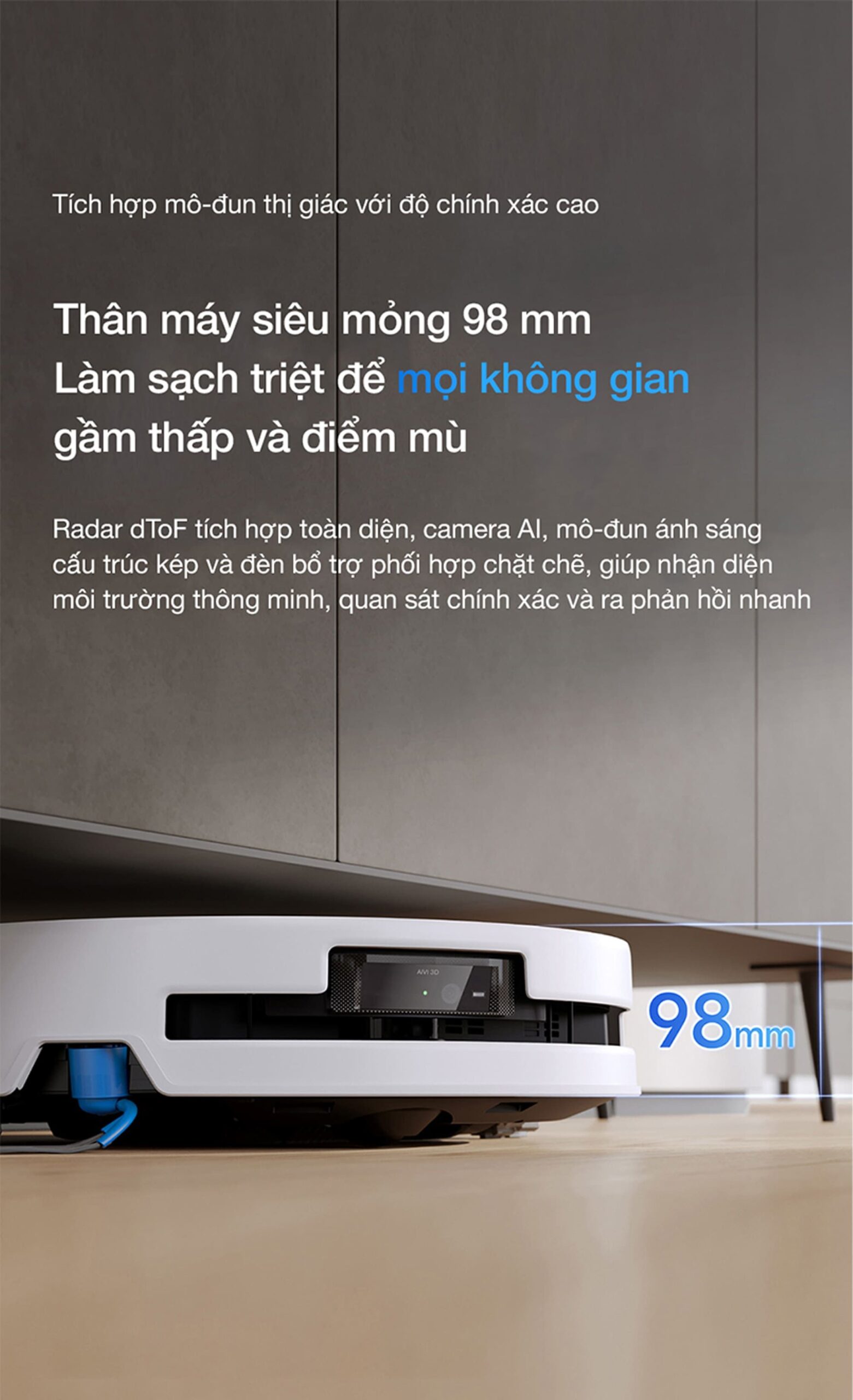 Robot hút bụi lau nhà Ecovacs Deebot T80S Omni Bản Quốc Tế
