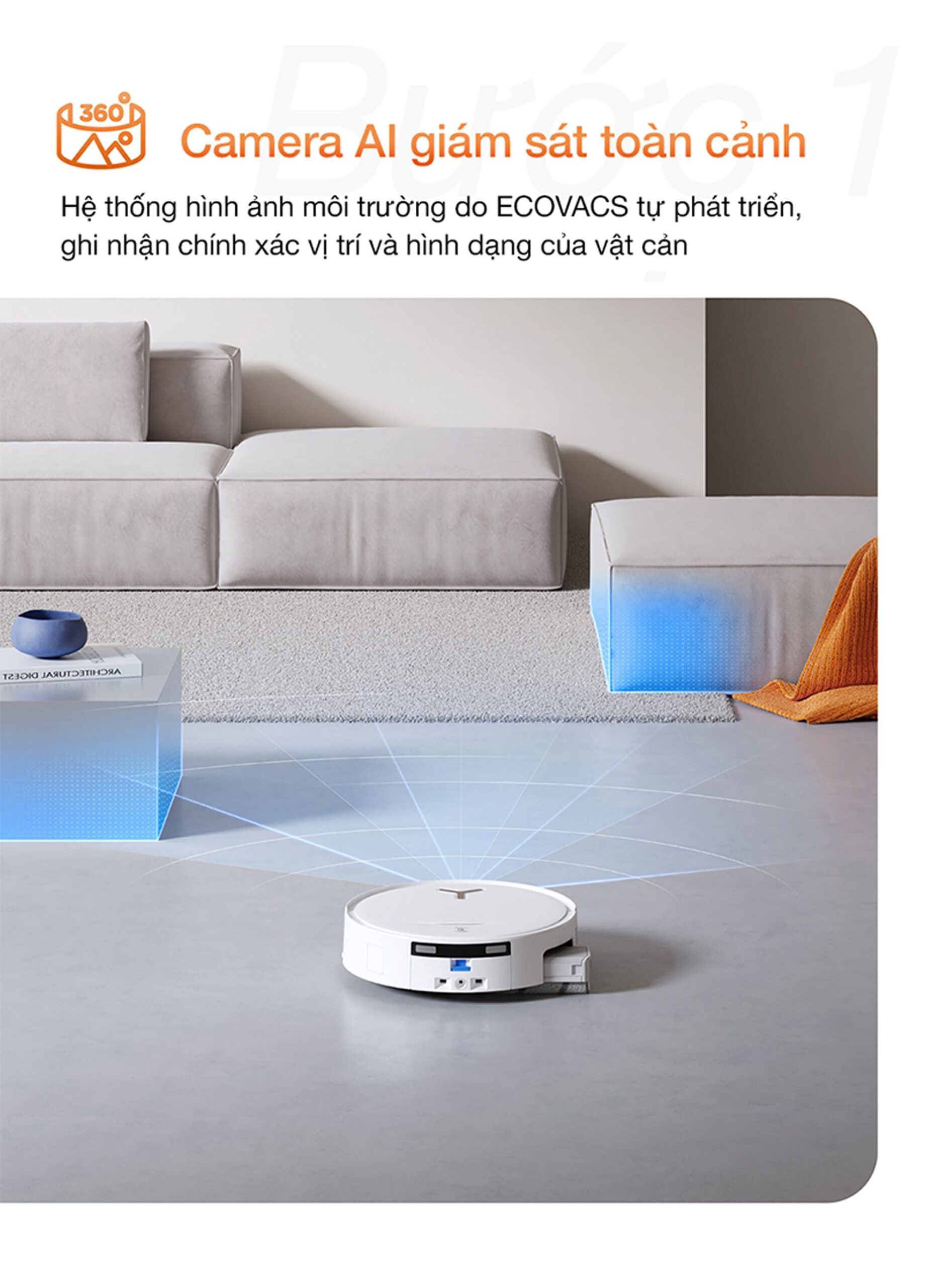 Robot hút bụi lau nhà Ecovacs Deebot T80S Omni Bản Quốc Tế