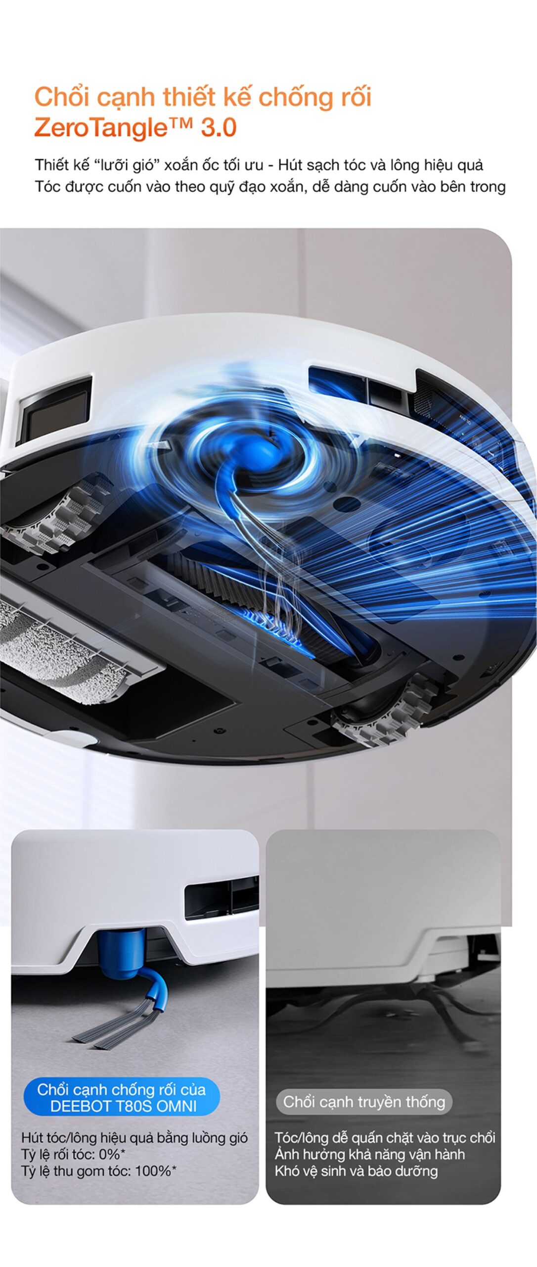 Robot hút bụi lau nhà Ecovacs Deebot T80S Omni Bản Quốc Tế