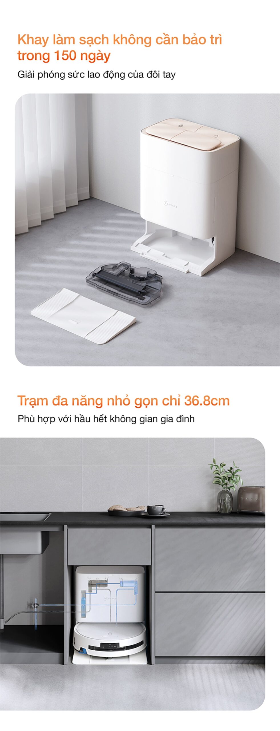 Robot hút bụi lau nhà Ecovacs Deebot T80S Omni Bản Quốc Tế