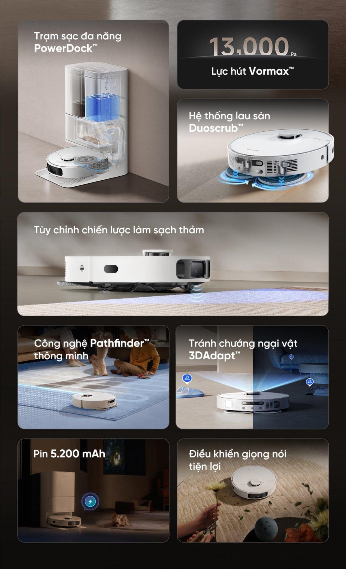 Robot hút bụi Dreame D20 Ultra | Lực hút 13.000Pa