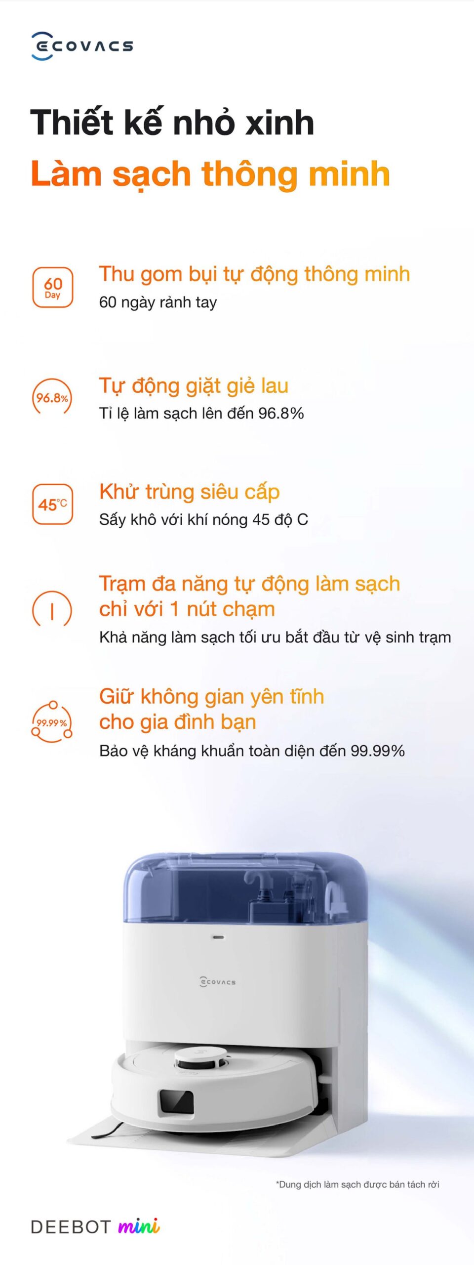 Robot hút bụi Ecovacs Mini【Nhắn tin giảm giá thêm】