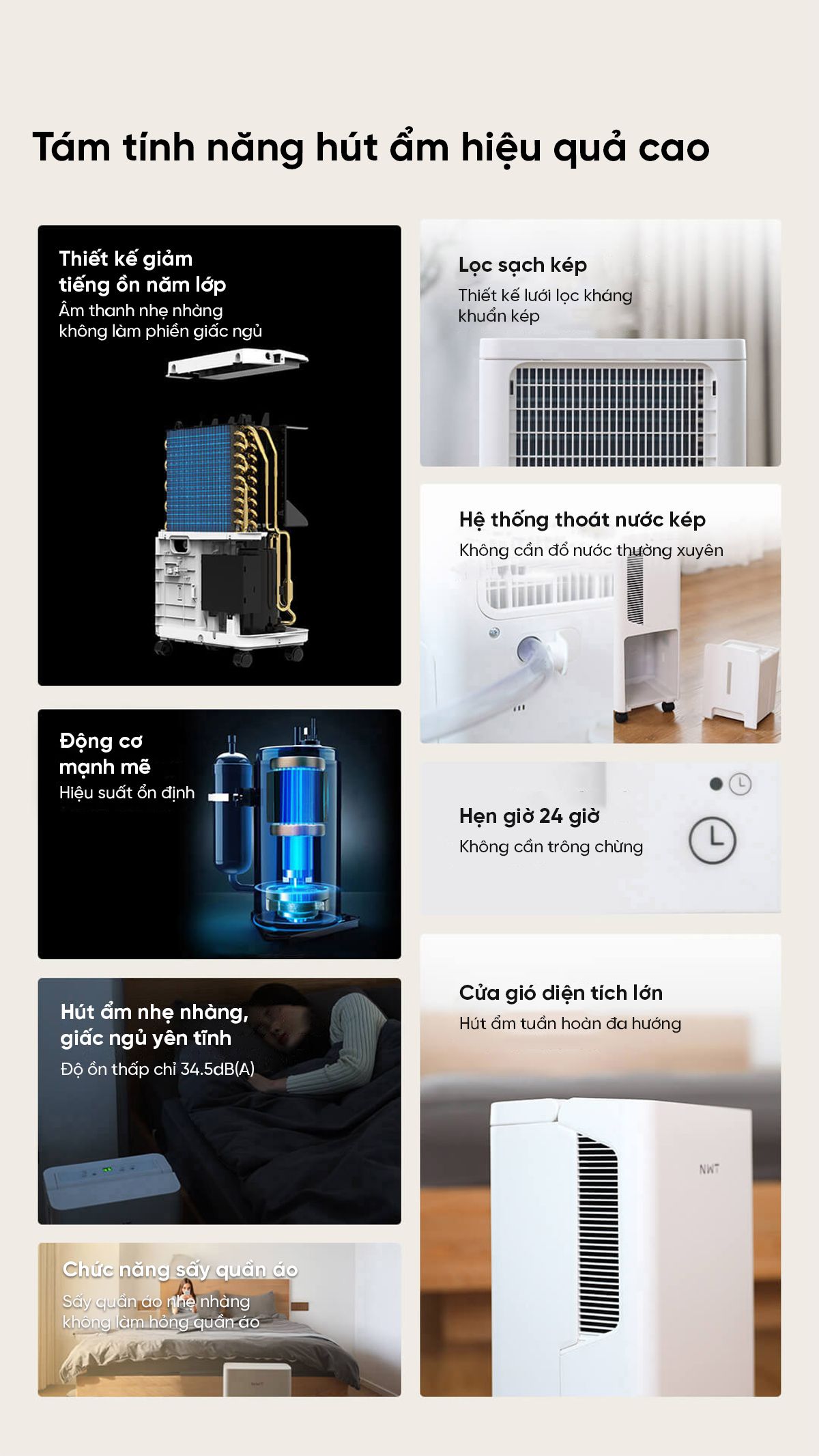 Máy Hút Ẩm Thông Minh Xiaomi NWT 16L Quốc Tế