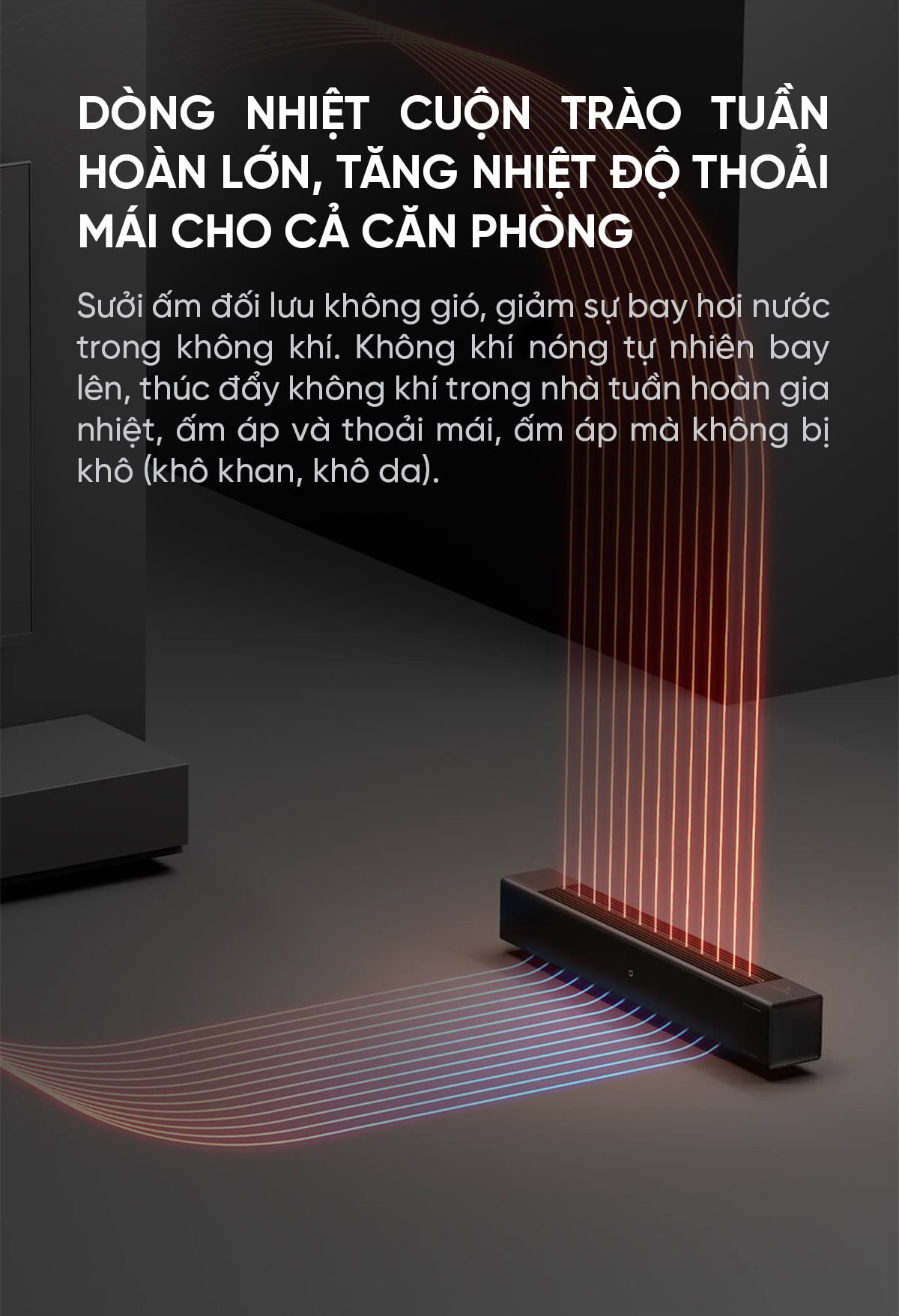 Máy sưởi Xiaomi Mijia Graphene Mô Phỏng Ngọn Lửa , Bù Ẩm