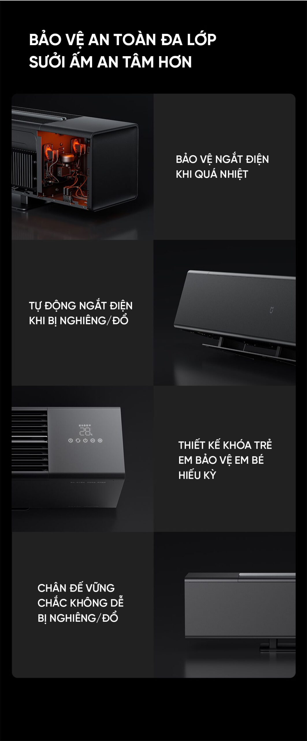 Máy sưởi Xiaomi Mijia Graphene Mô Phỏng Ngọn Lửa , Bù Ẩm