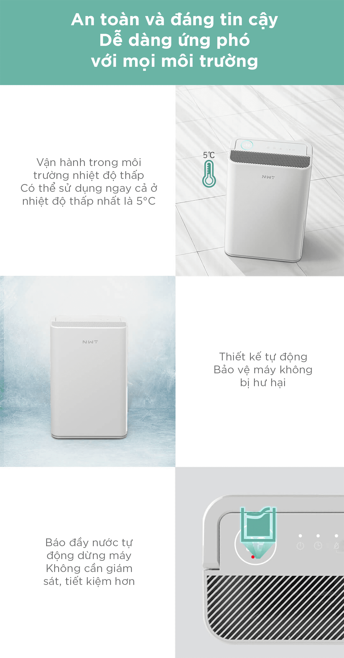 Máy Hút Ẩm Thông Minh Xiaomi NWT 12L Quốc Tế