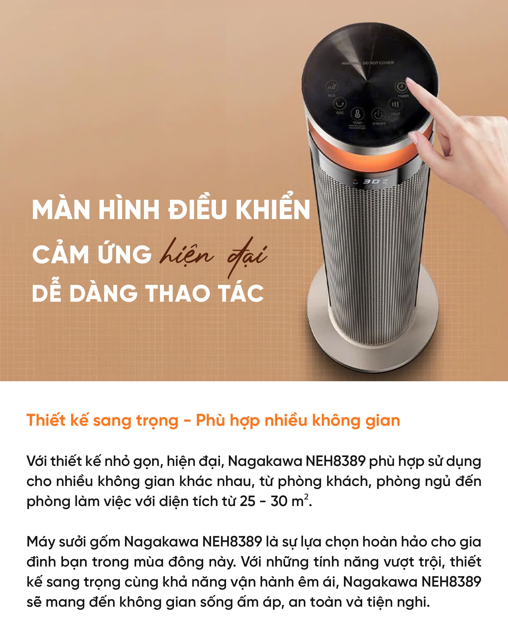 Máy sưởi gốm Nagakawa NEH8389
