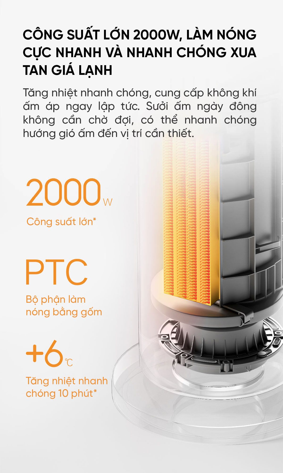 Máy sưởi đứng Xiaomi Mijia Graphene Model LSNFJ03ZM Nút Cơ