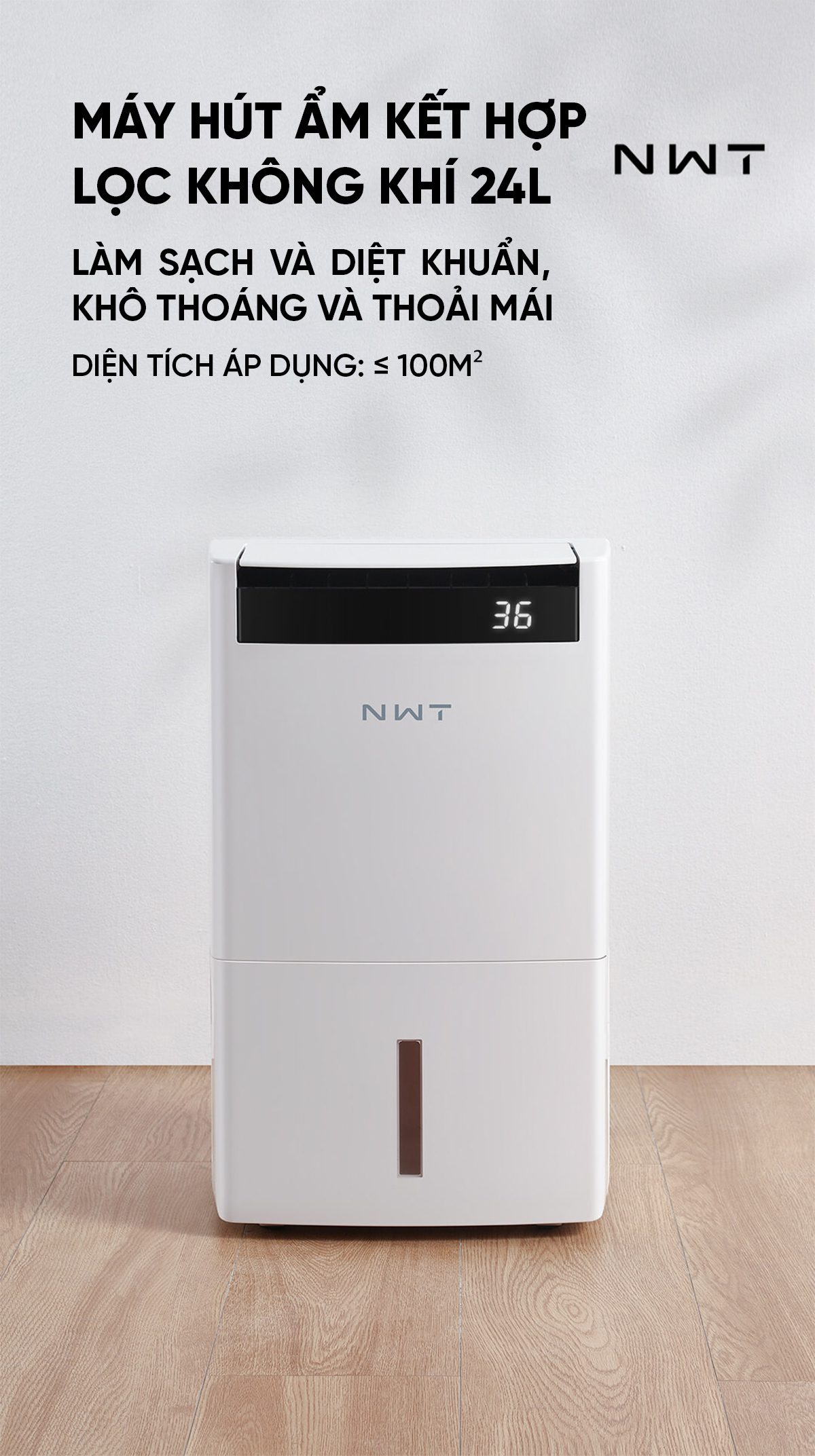Máy Hút Ẩm Xiaomi NWT 24L Quốc Tế