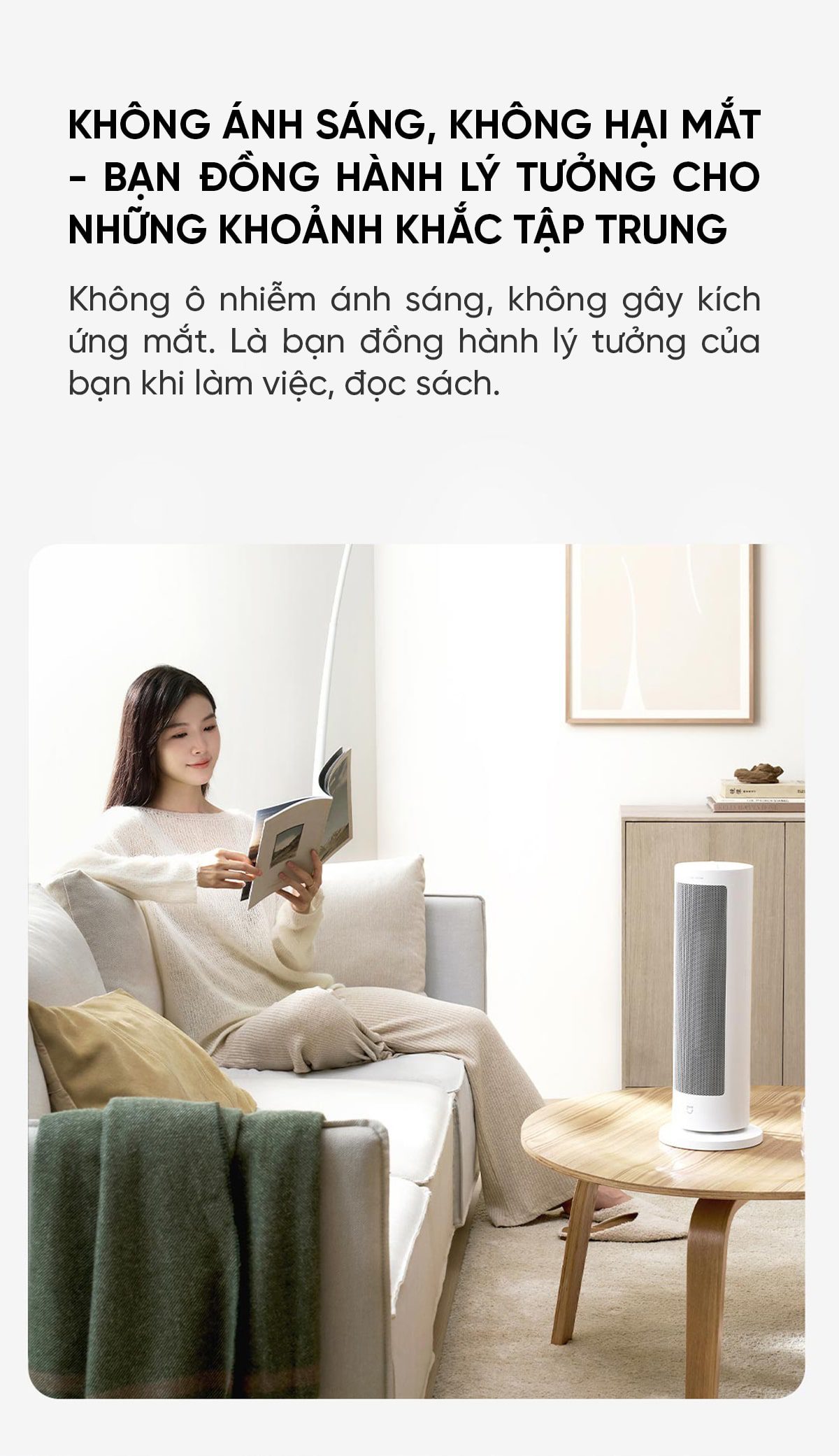 Máy sưởi đứng Xiaomi Mijia Graphene Model LSNFJ03ZM Nút Cơ