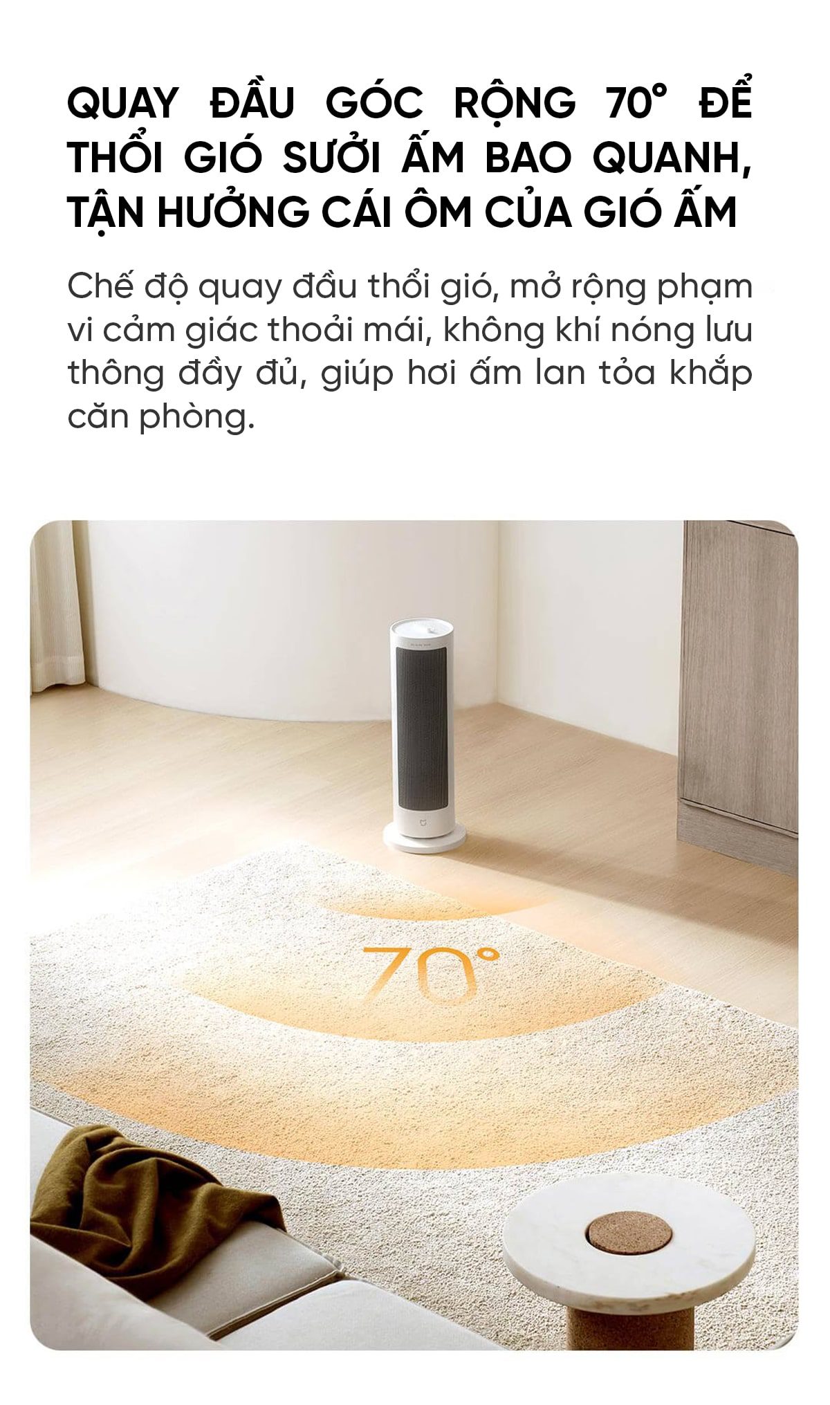 Máy sưởi đứng Xiaomi Mijia Graphene Model LSNFJ03ZM Nút Cơ