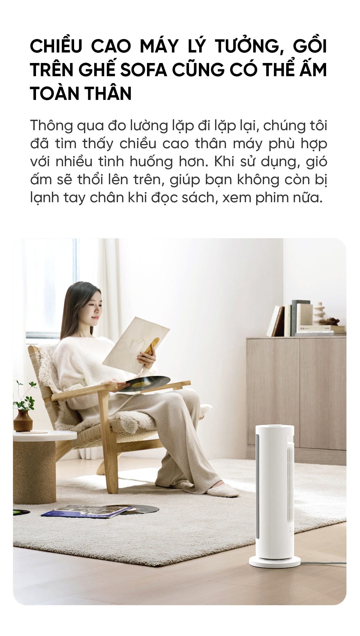 Máy sưởi đứng Xiaomi Mijia Graphene Model LSNFJ03ZM Nút Cơ