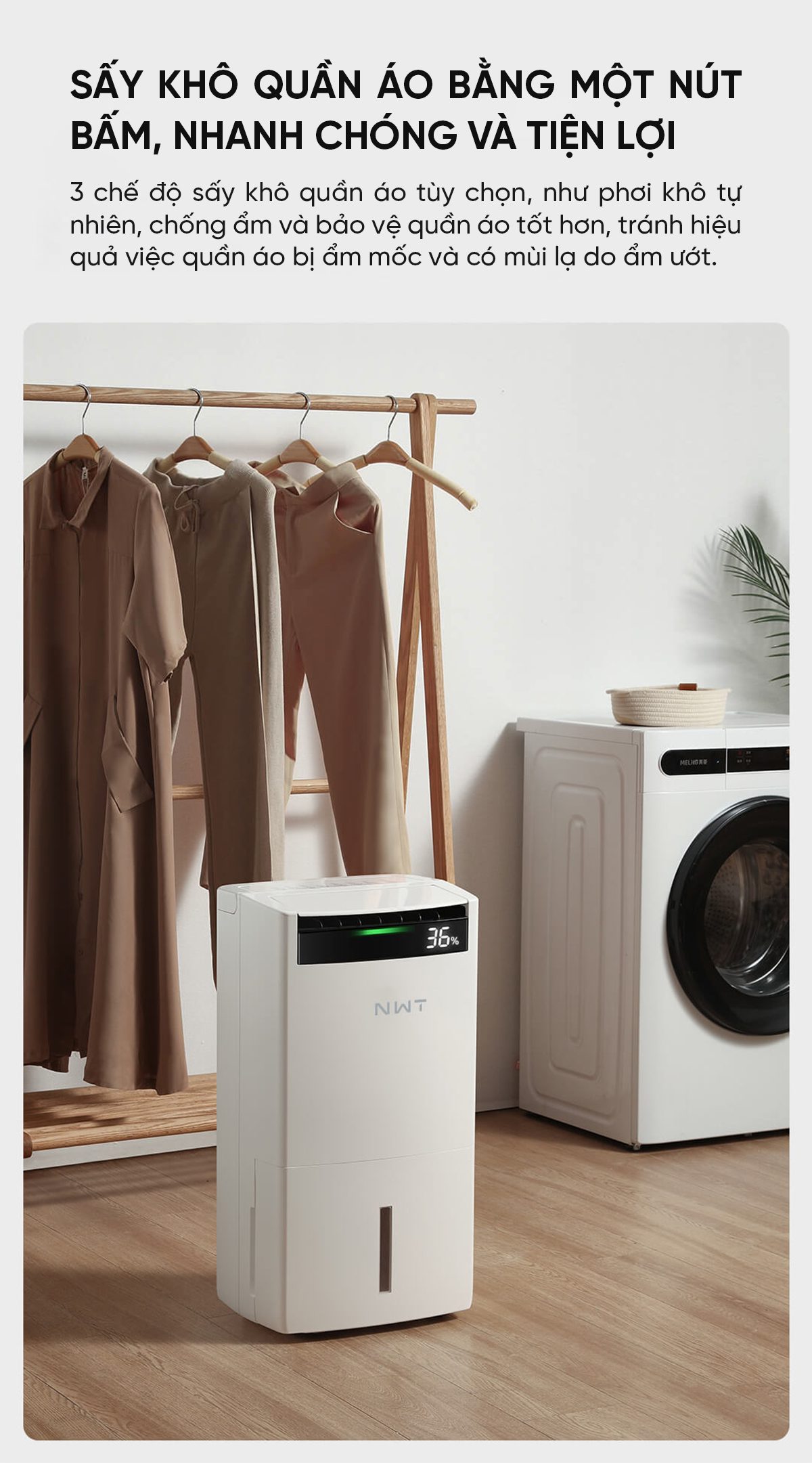 Máy Hút Ẩm Xiaomi NWT 24L Quốc Tế