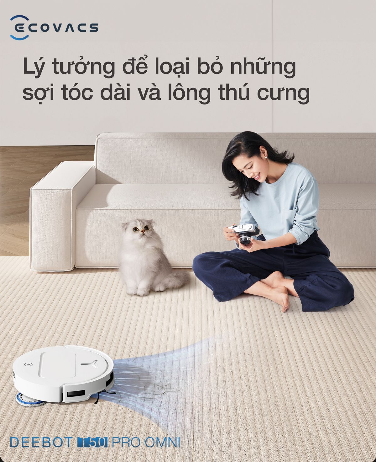 Robot hút bụi Ecovacs T50 Pro OMNI【Nhắn tin giảm giá thêm】