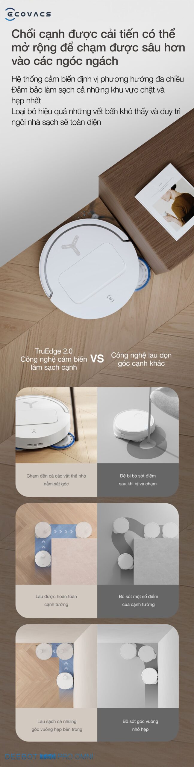 Robot hút bụi Ecovacs T50 Pro OMNI【Nhắn tin giảm giá thêm】