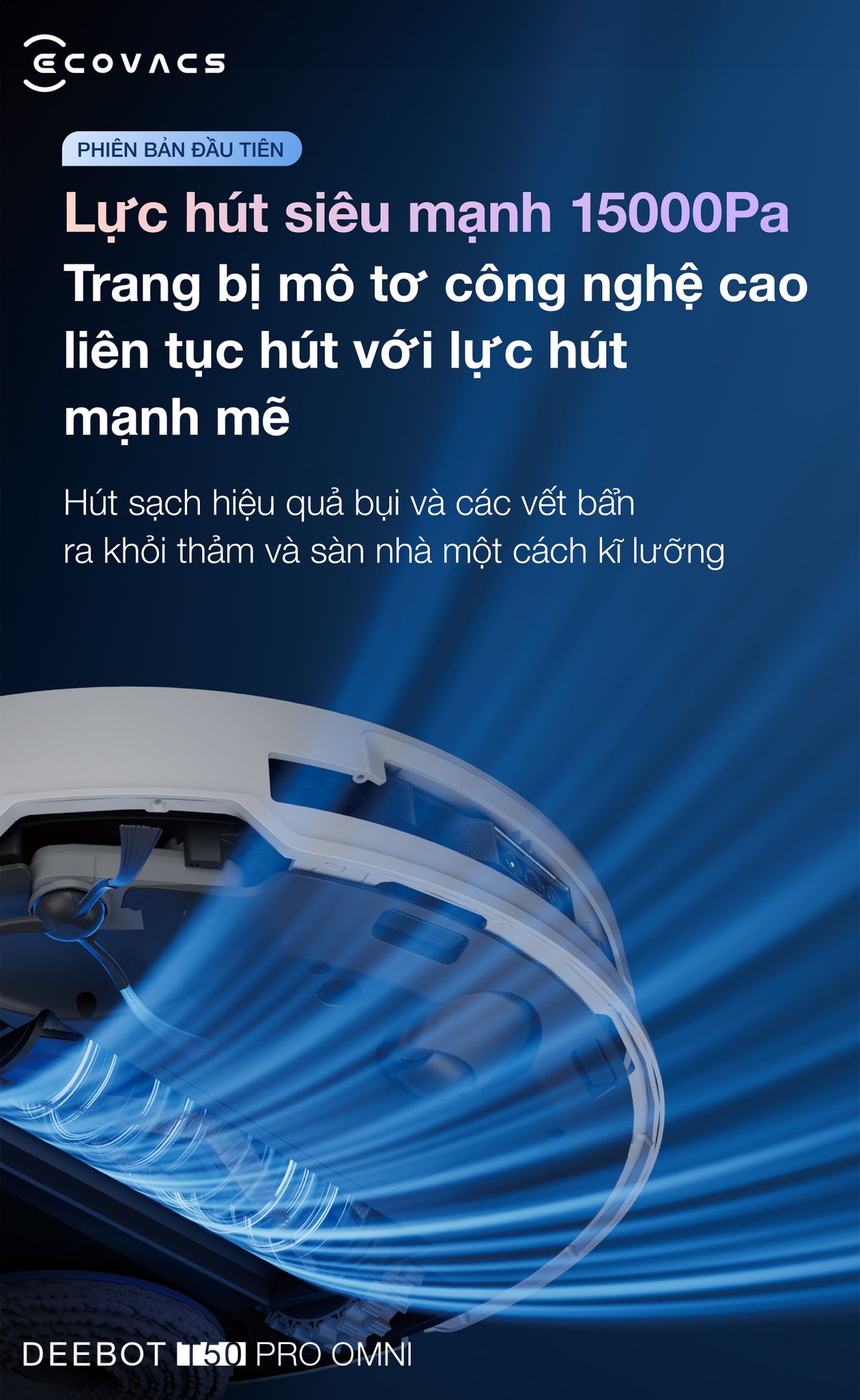 Robot hút bụi Ecovacs T50 Pro OMNI【Nhắn tin giảm giá thêm】