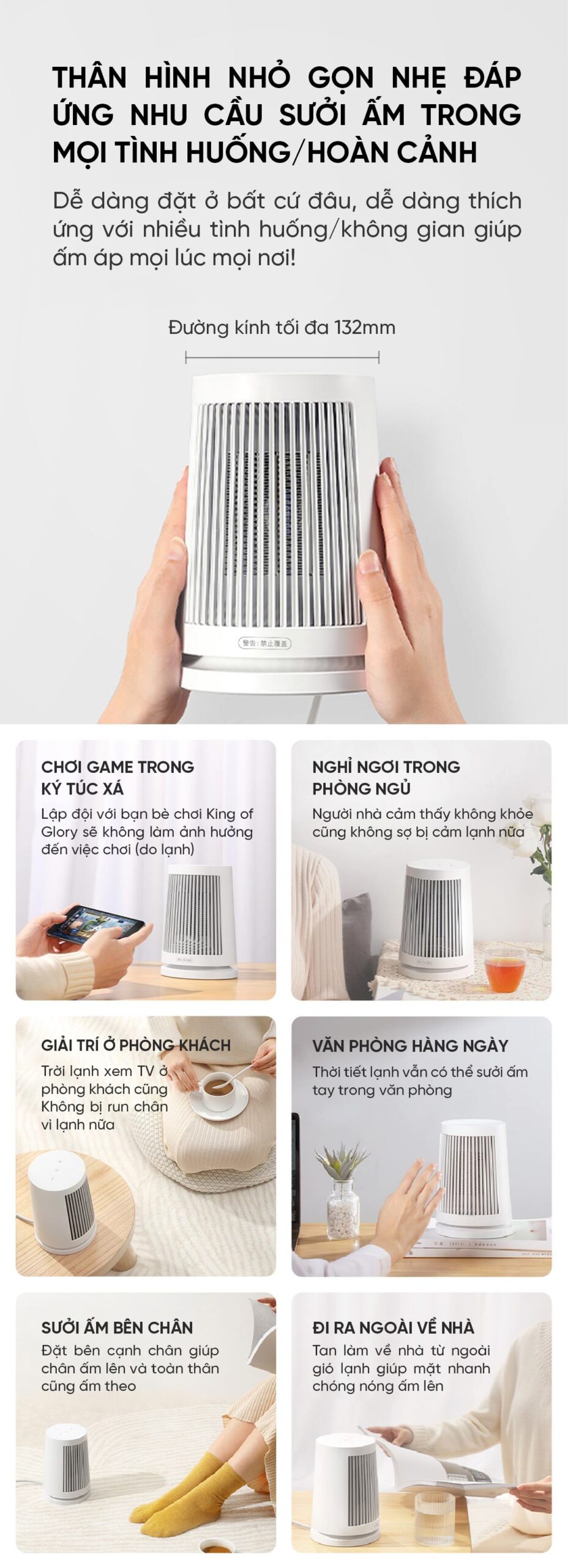 Quạt Sưởi Để Bàn Mini Xiaomi Mijia ZMNFJ01YM