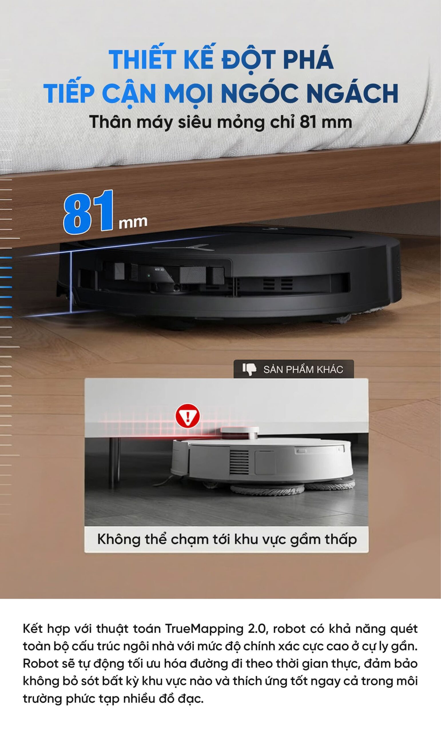 Robot hút bụi lau nhà Ecovacs Deebot T50 Pro Omni Gen 2 – Bản Quốc Tế