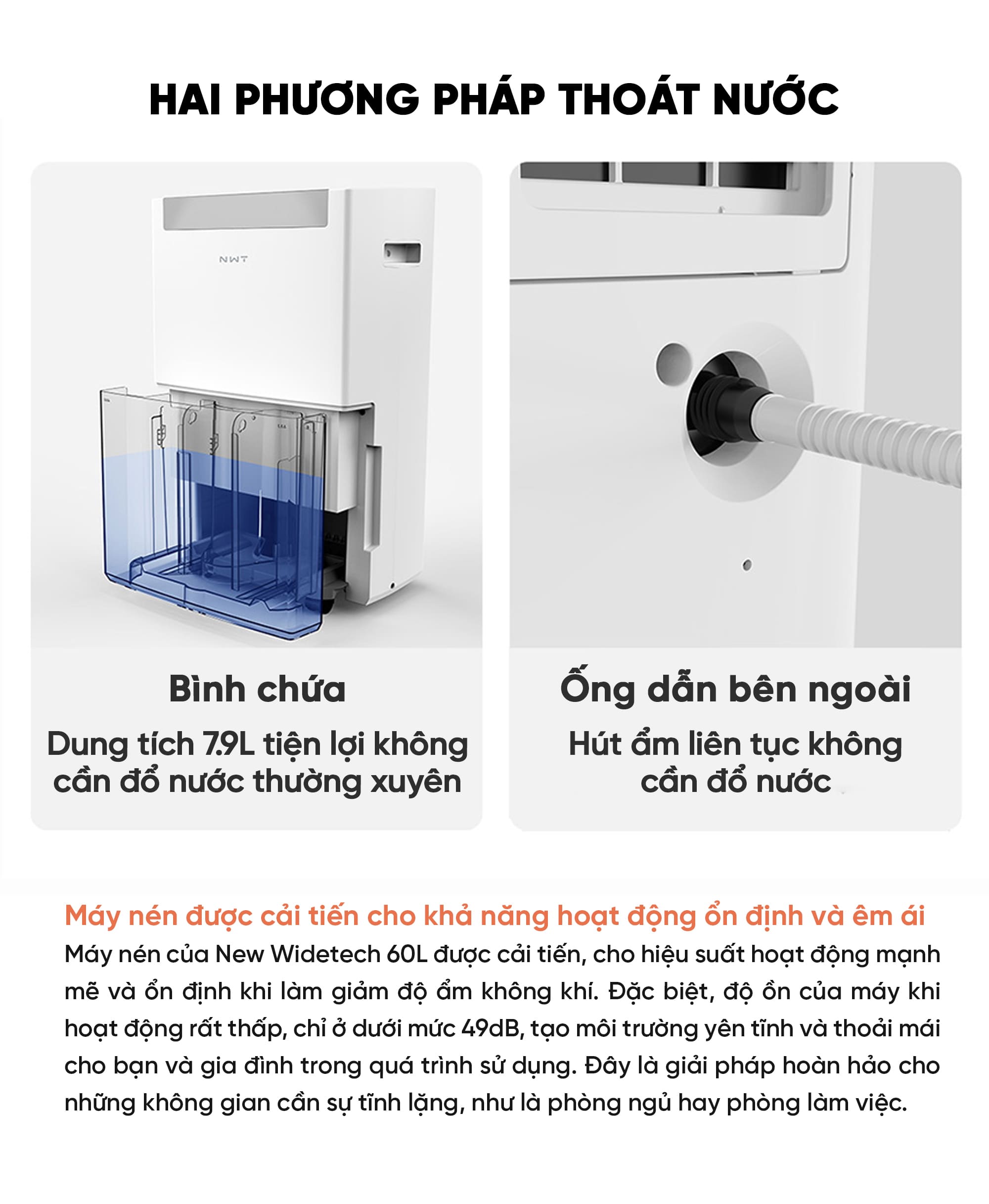 Máy Hút Ẩm Thông Minh Xiaomi NWT 60L Quốc Tế