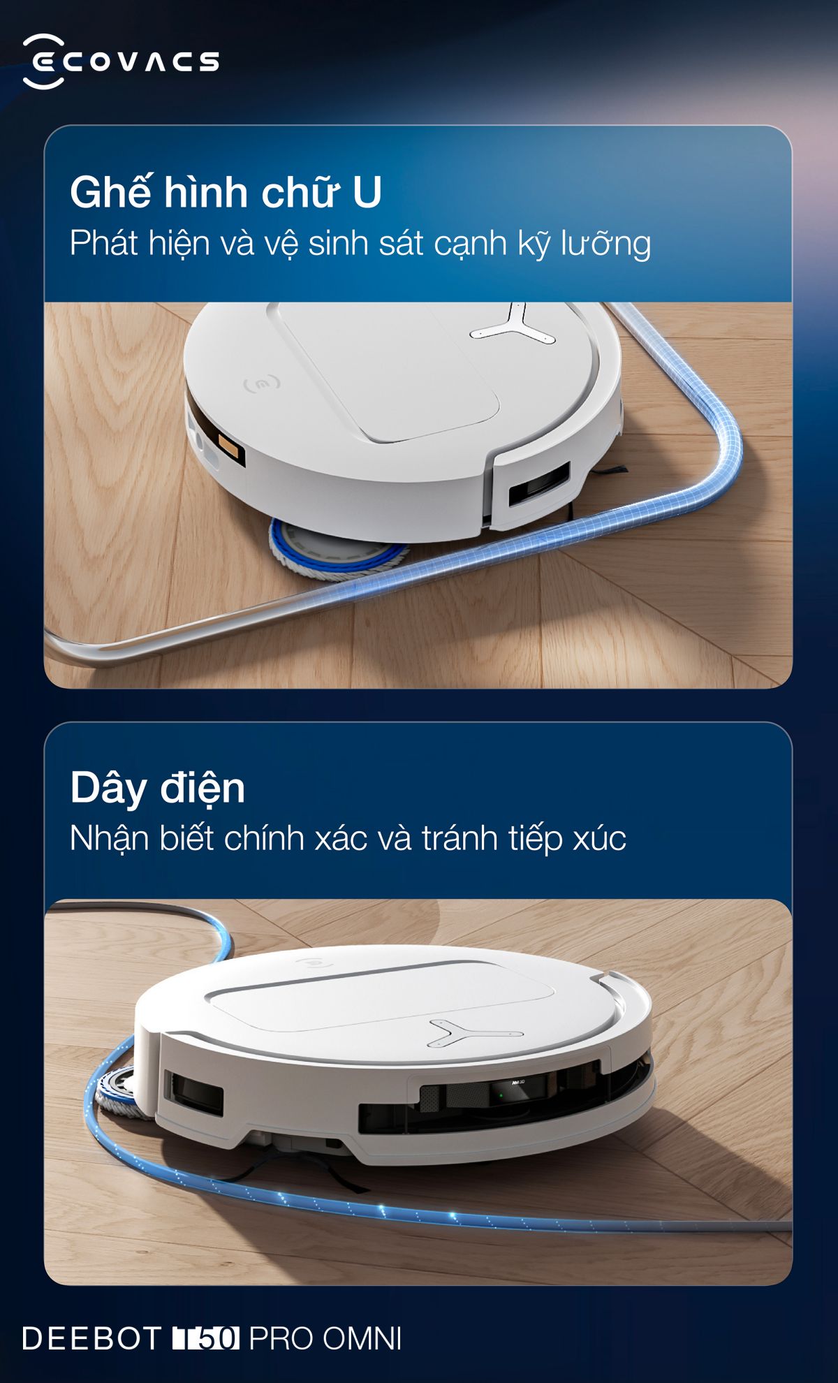 Robot hút bụi Ecovacs T50 Pro OMNI【Nhắn tin giảm giá thêm】