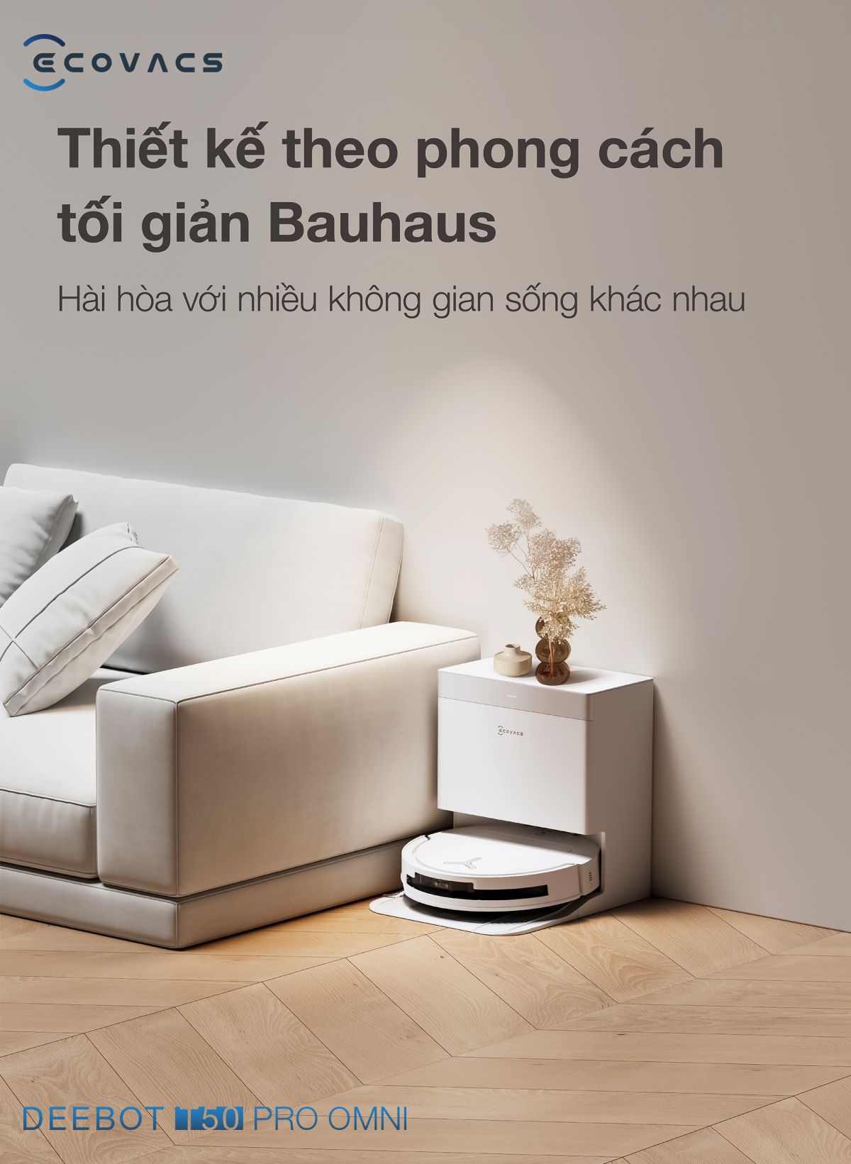 Robot hút bụi Ecovacs T50 Pro OMNI【Nhắn tin giảm giá thêm】