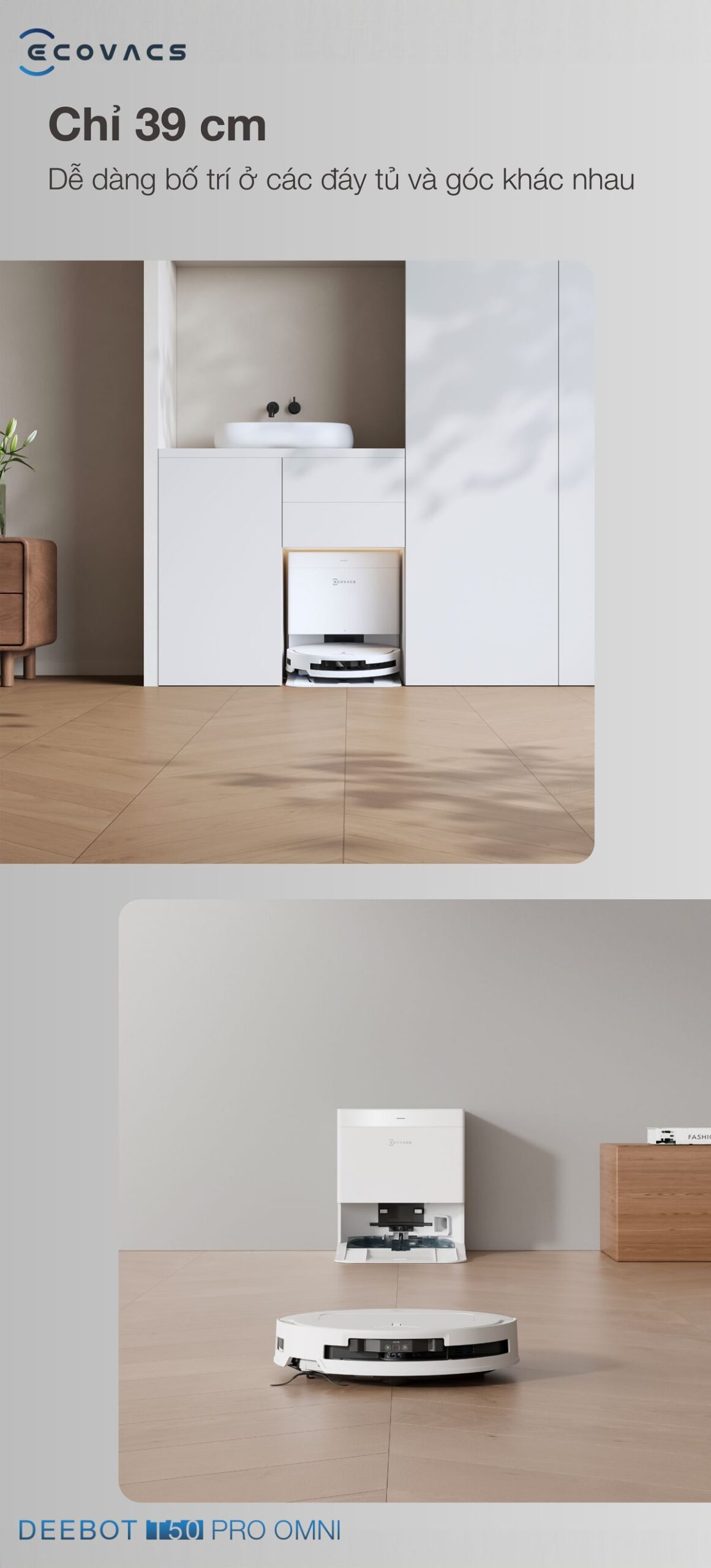 Robot hút bụi Ecovacs T50 Pro OMNI【Nhắn tin giảm giá thêm】