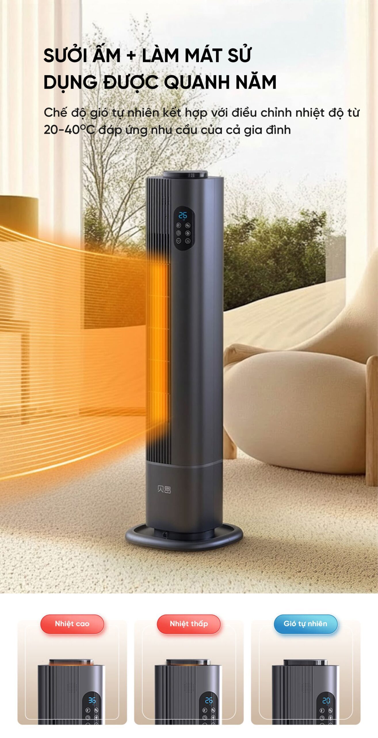 Máy Sưởi Xiaomi Thông Minh 3D N900 Pro