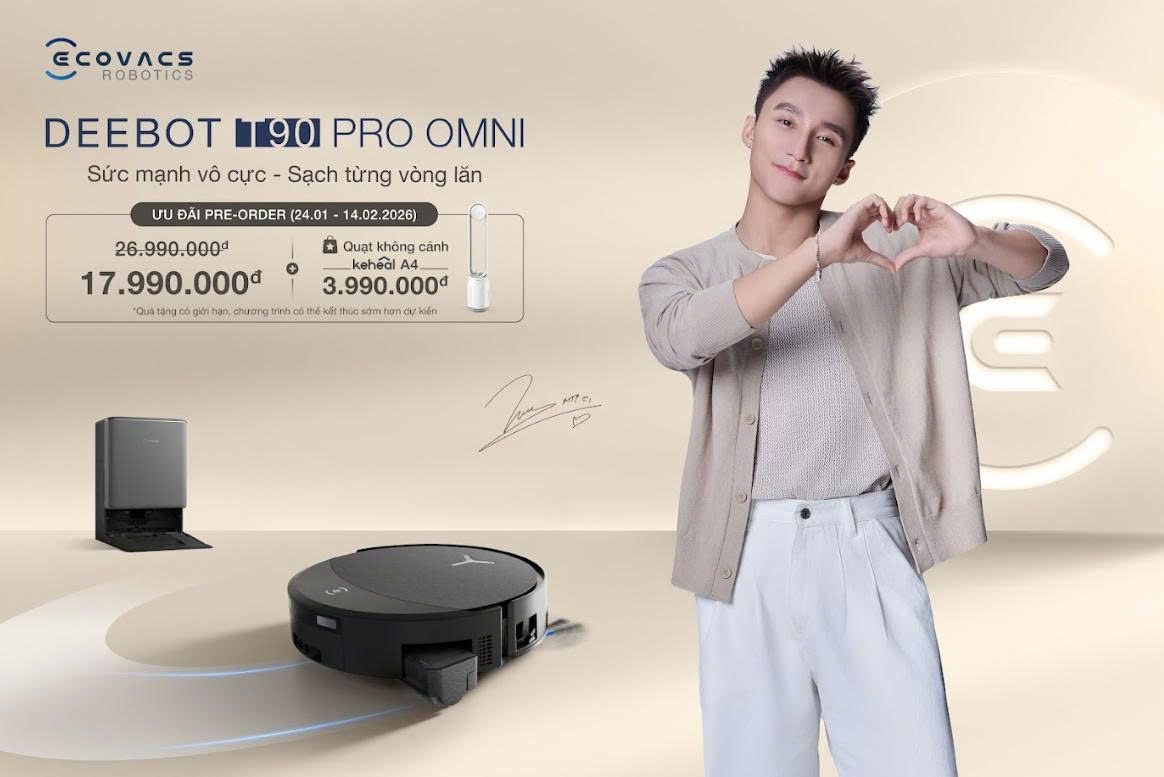 Robot hút bụi Ecovacs T90 Pro Omni