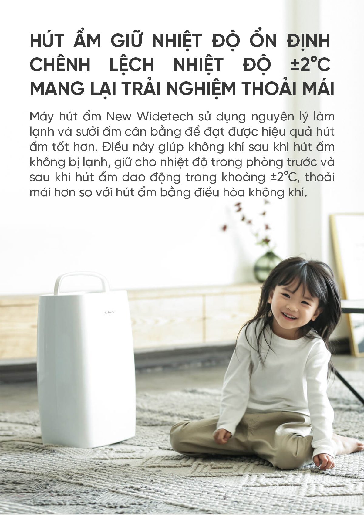 Máy Hút Ẩm Thông Minh Xiaomi NWT 18L Kèm Lưới Lọc Kháng Khuẩn