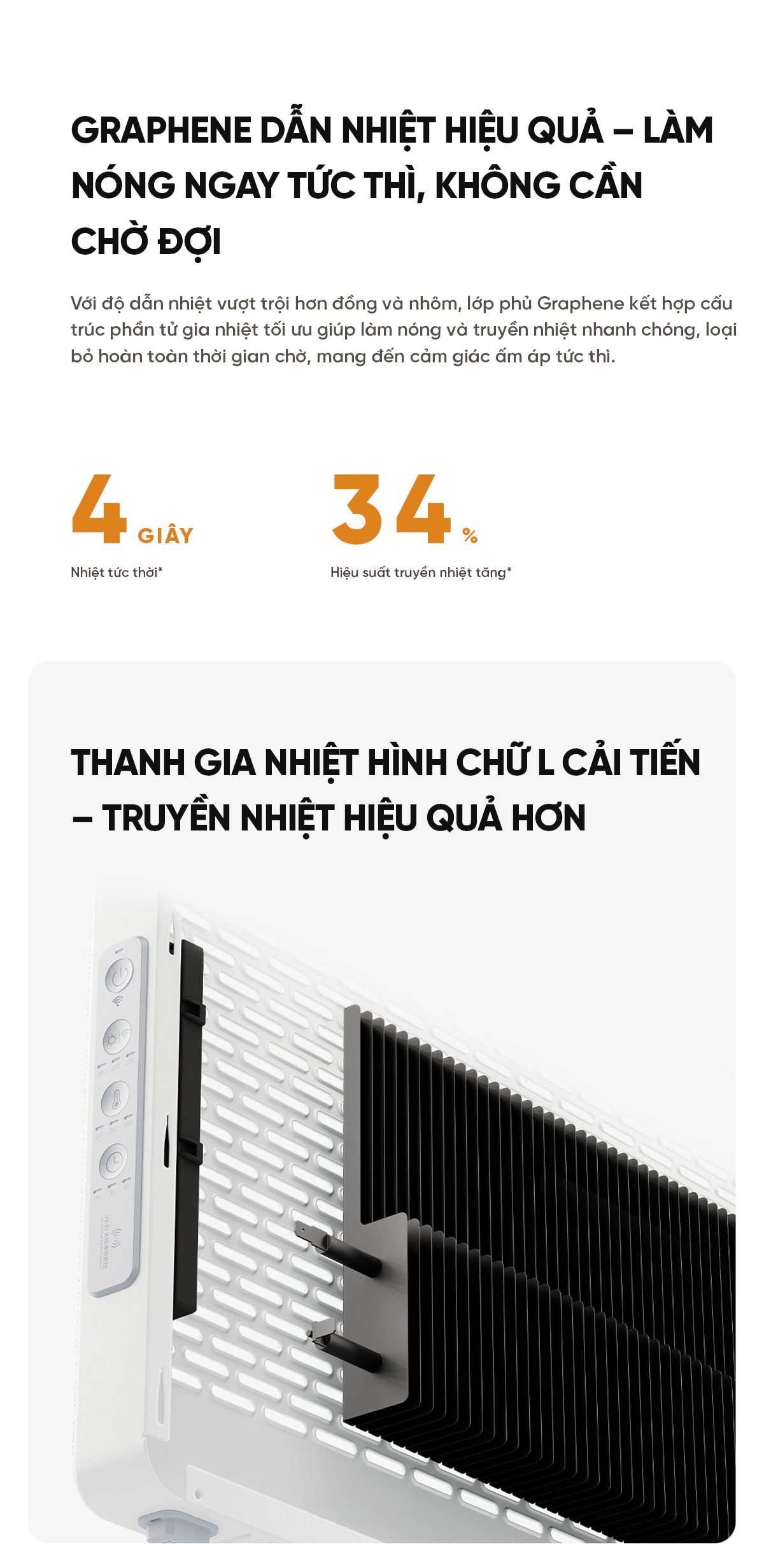 Máy Sưởi Xiaomi Mijia Graphene KDNQ05ZM Làm Nóng Nhanh