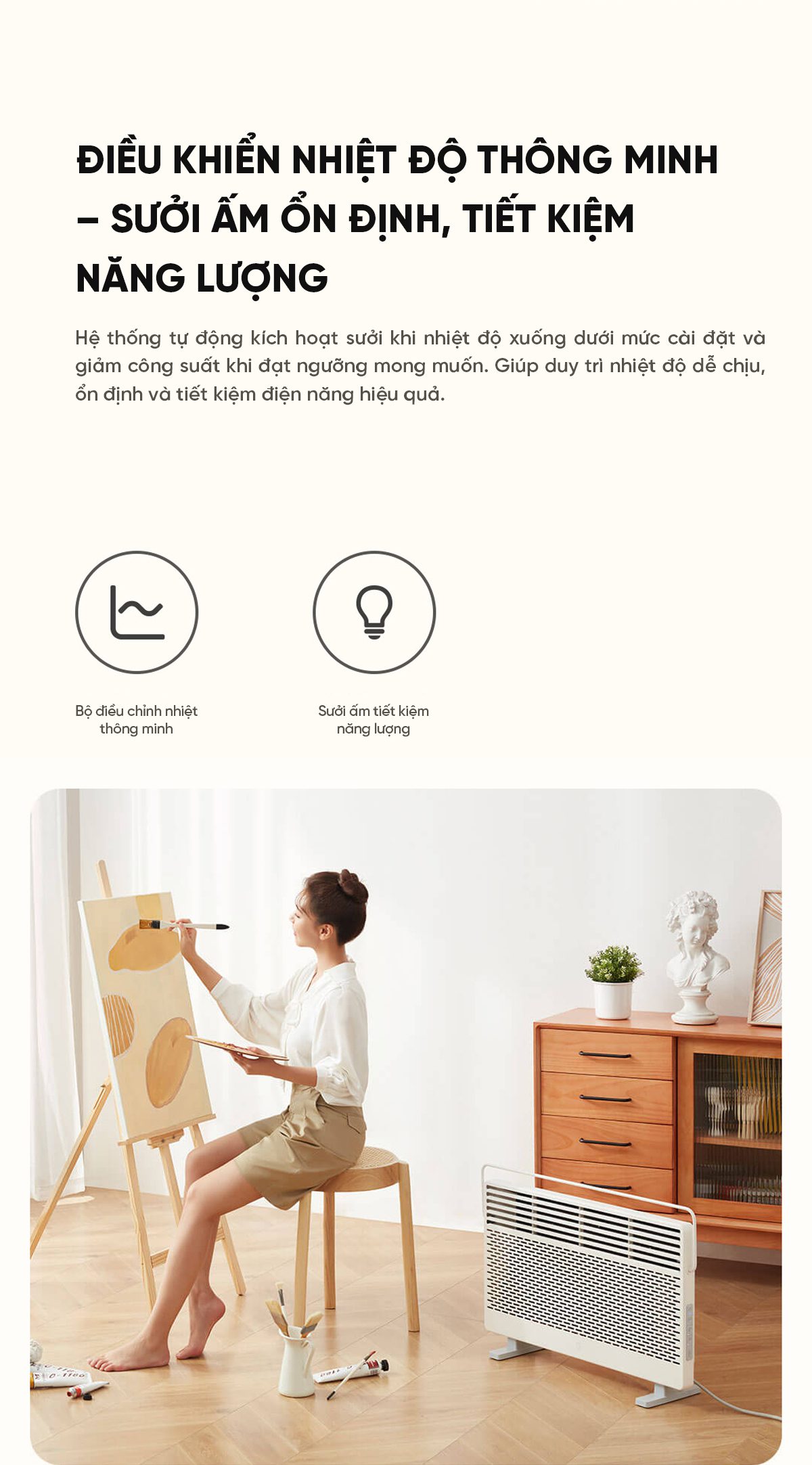 Máy Sưởi Xiaomi Mijia Graphene KDNQ05ZM Làm Nóng Nhanh