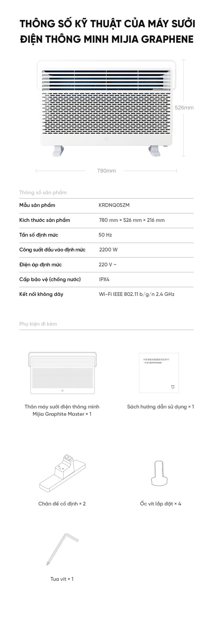 Máy Sưởi Xiaomi Mijia Graphene KDNQ05ZM Làm Nóng Nhanh