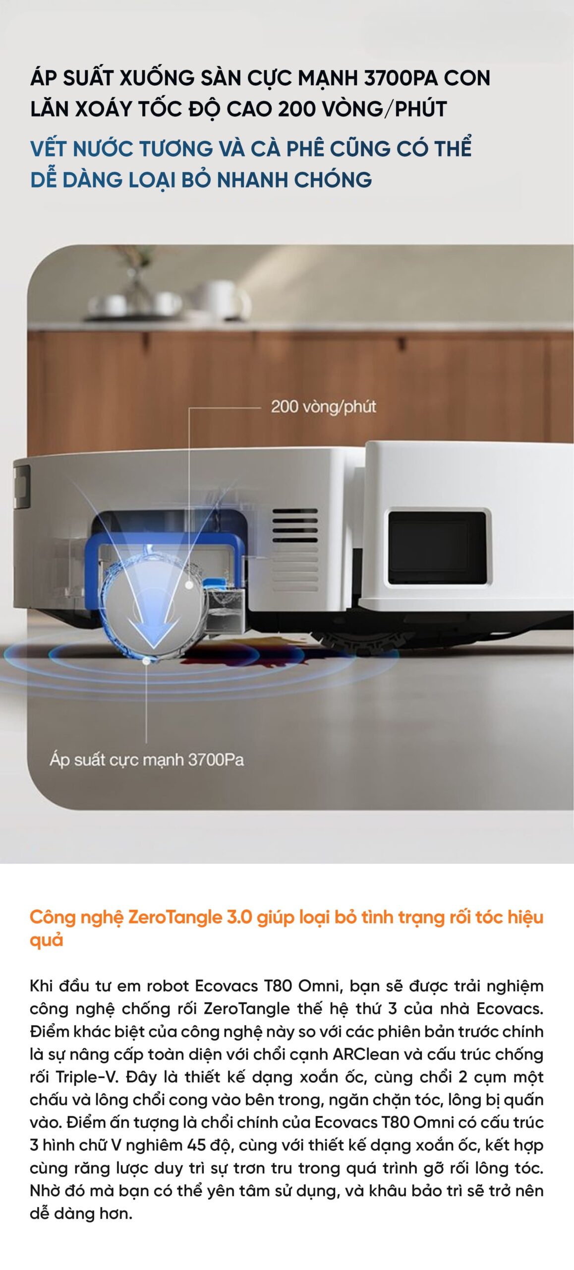 Robot hút bụi lau nhà Ecovacs T80 Omni – Bản Quốc Tế