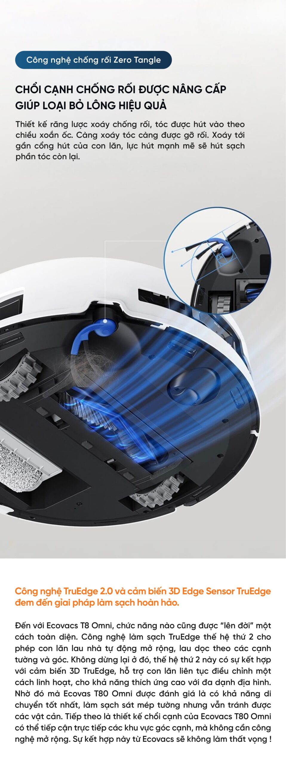 Robot hút bụi lau nhà Ecovacs T80 Omni – Bản Quốc Tế