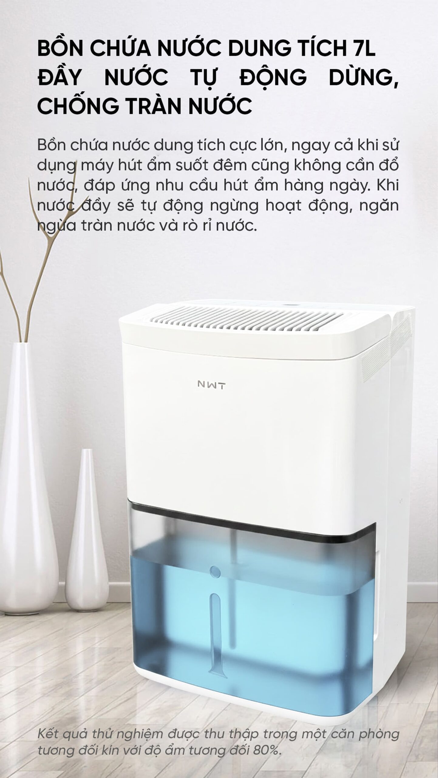 Máy Hút Ẩm Thông Minh Xiaomi NWT 30L Kèm Lưới Lọc Kháng Khuẩn