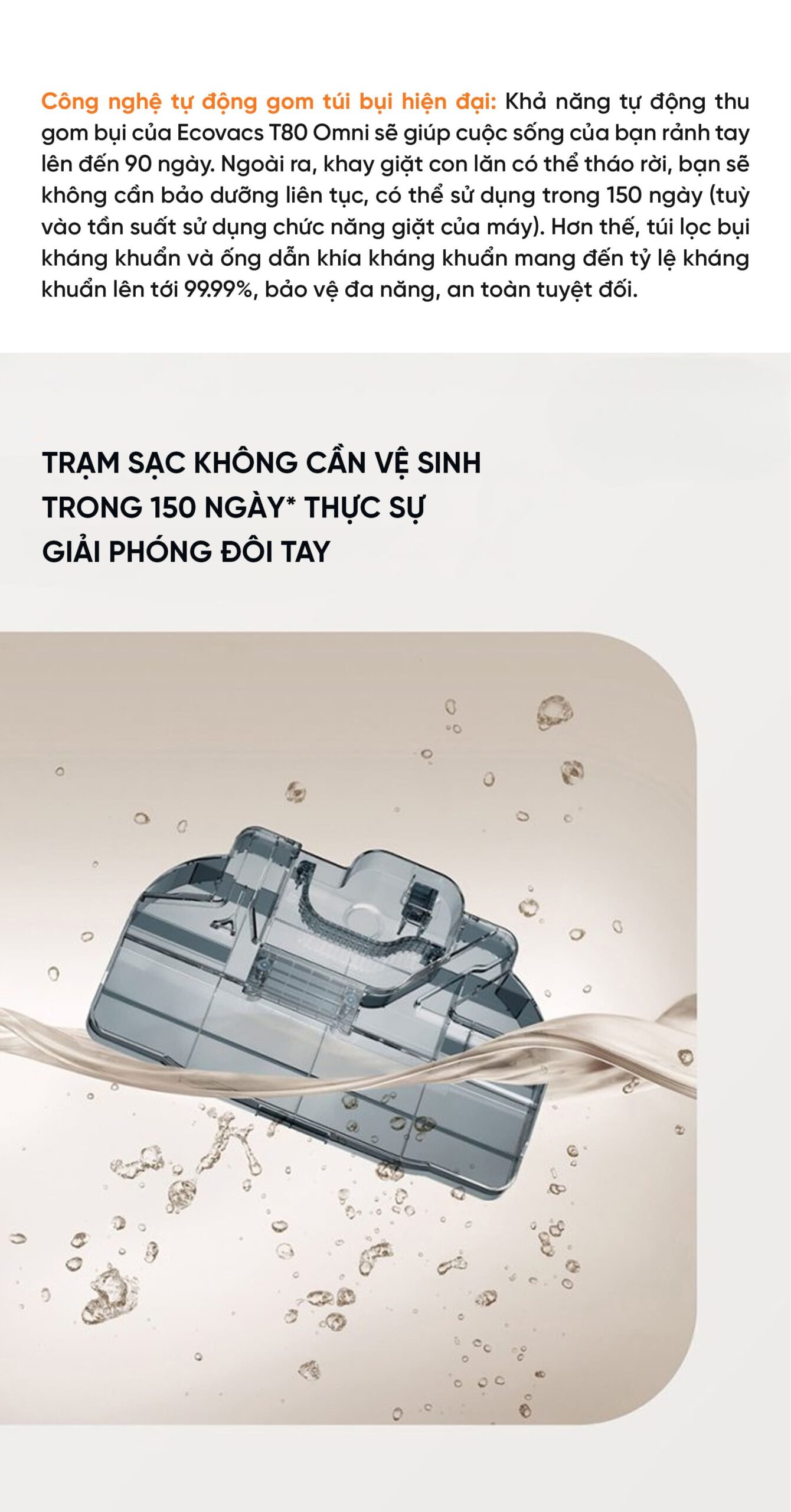 Robot hút bụi lau nhà Ecovacs T80 Omni – Bản Quốc Tế