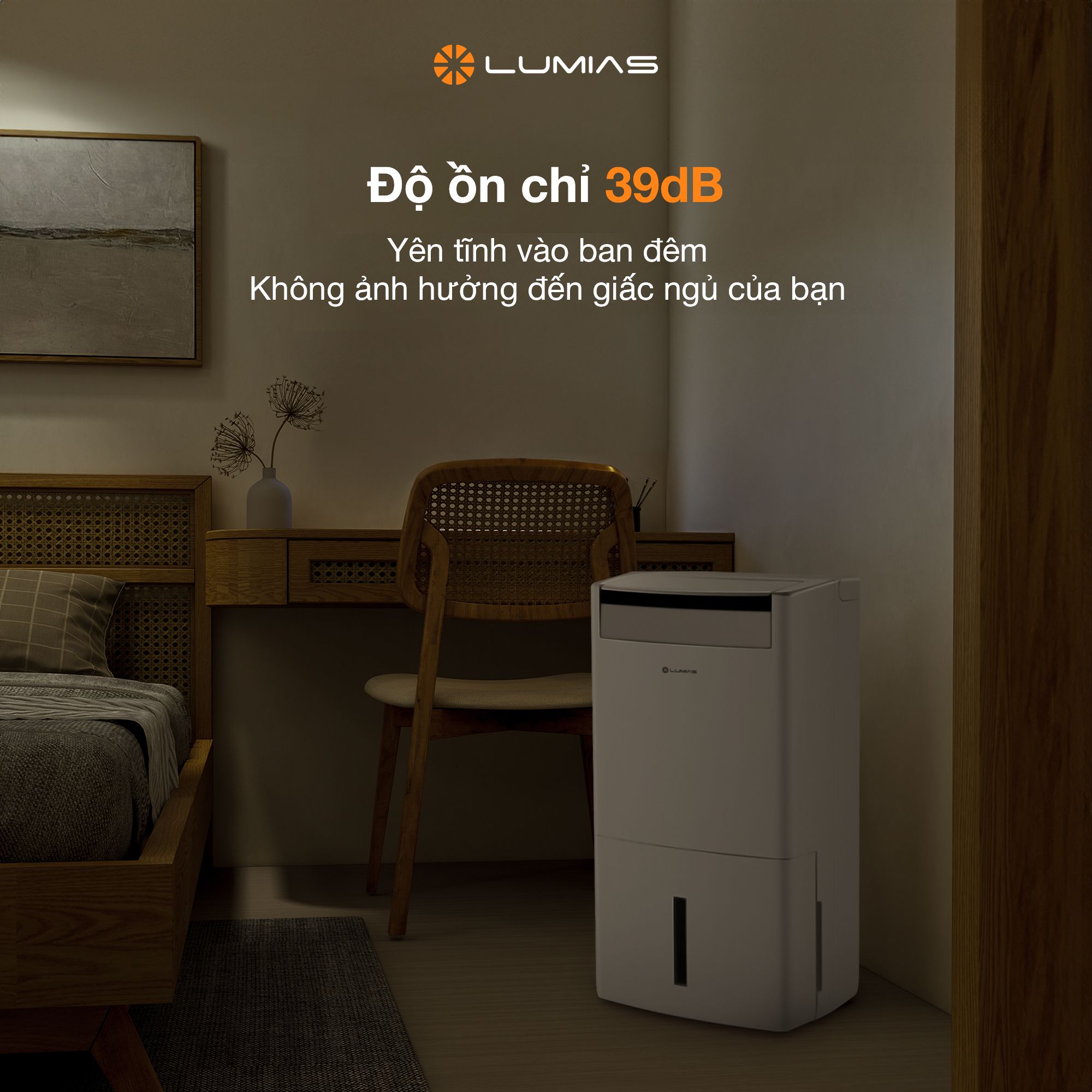 Máy hút ẩm kiêm lọc khí thông minh 26L Lumias D6S-26L - 90m²