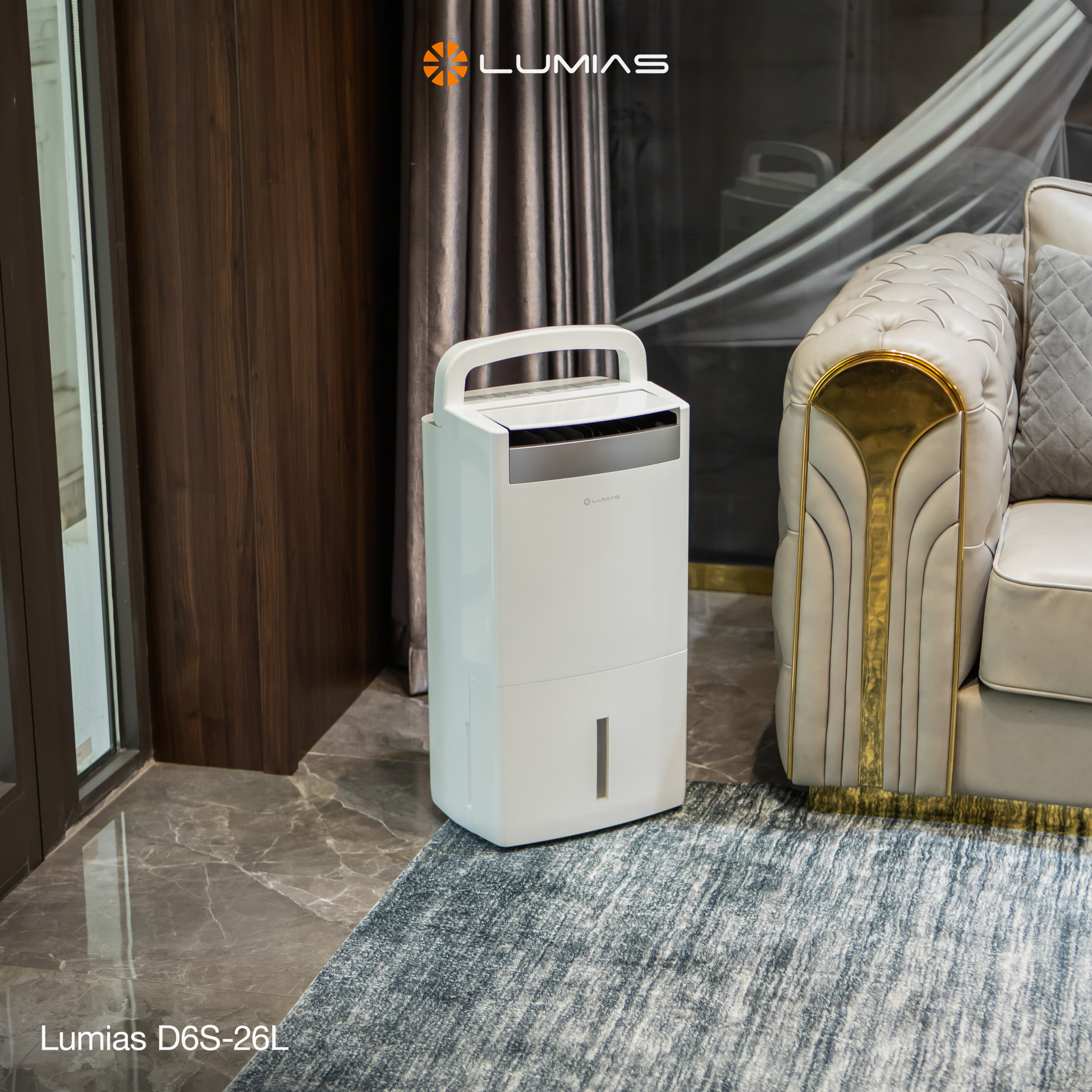 Máy hút ẩm kiêm lọc khí thông minh 26L Lumias D6S-26L - 90m²