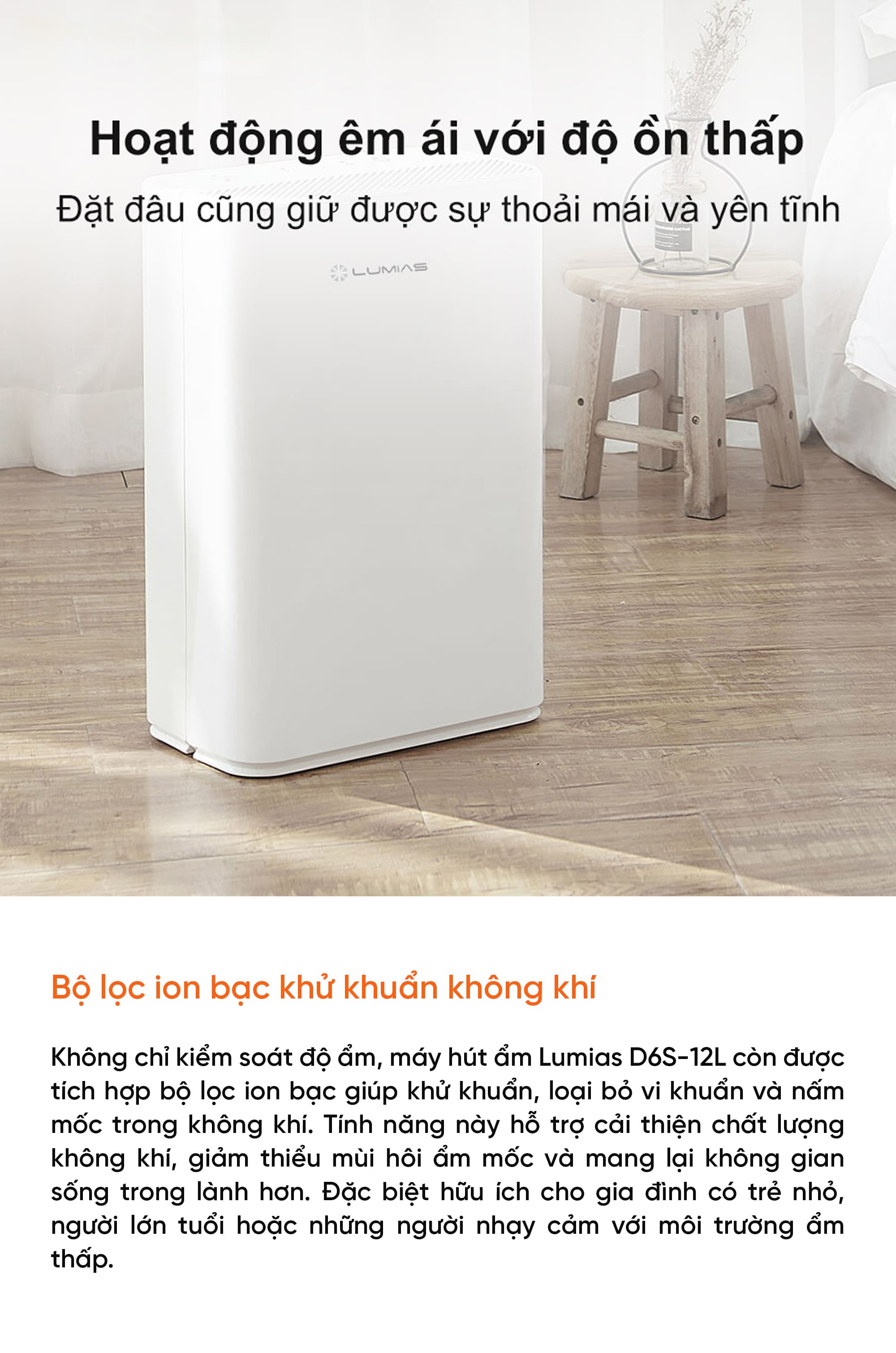 Máy hút ẩm 12L Lumias D6S-12L - 25m²